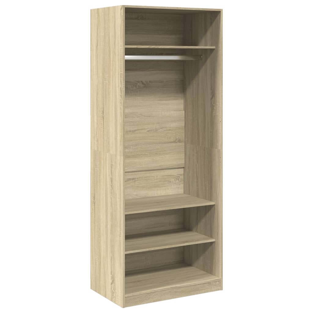 Kledingkast 80x50x200 cm bewerkt hout sonoma eikenkleurig is nu te koop bij PeponiXL, paradijselijk wonen!