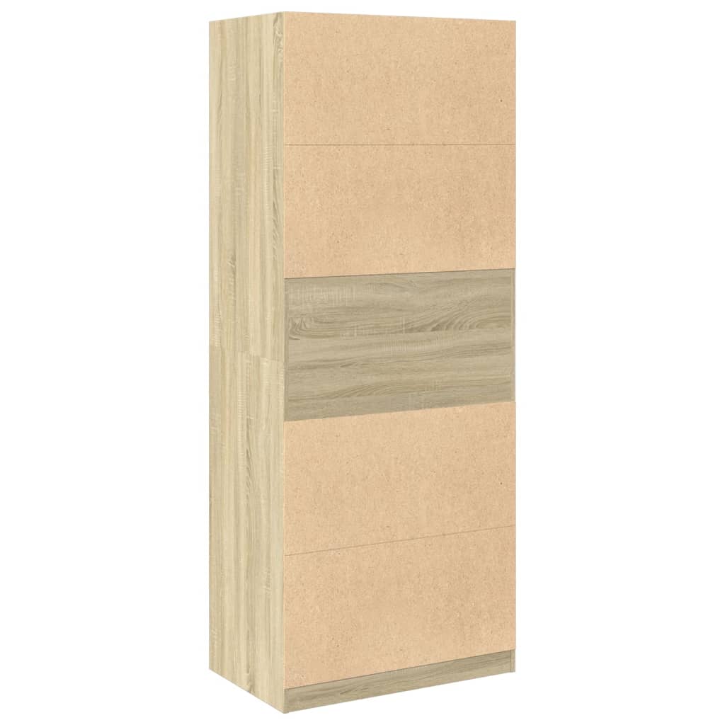Kledingkast 80x50x200 cm bewerkt hout sonoma eikenkleurig is nu te koop bij PeponiXL, paradijselijk wonen!