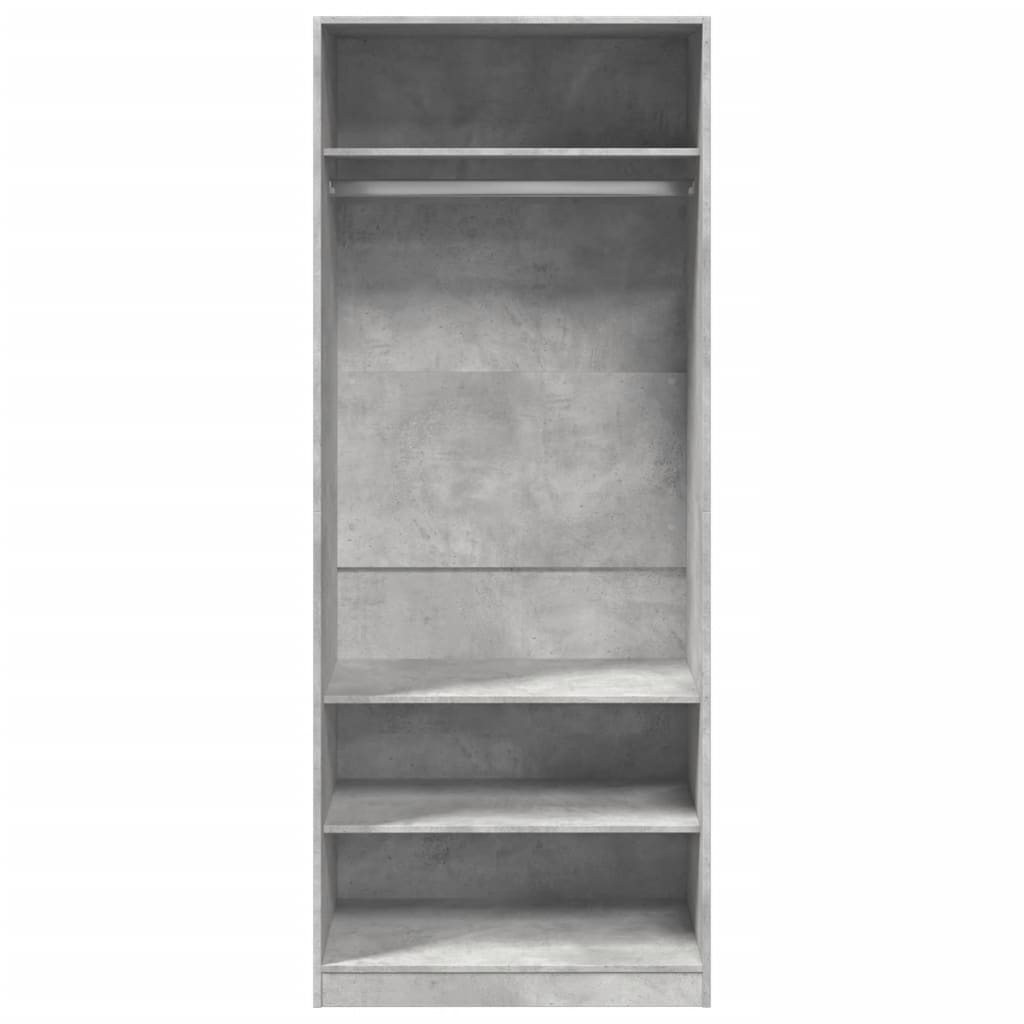 Kledingkast 80x50x200 cm bewerkt hout betongrijs is nu te koop bij PeponiXL, paradijselijk wonen!
