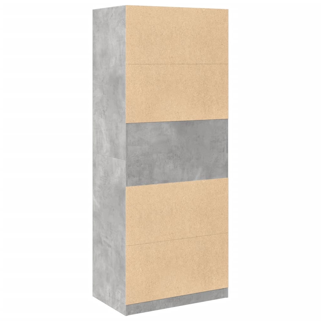 Kledingkast 80x50x200 cm bewerkt hout betongrijs is nu te koop bij PeponiXL, paradijselijk wonen!