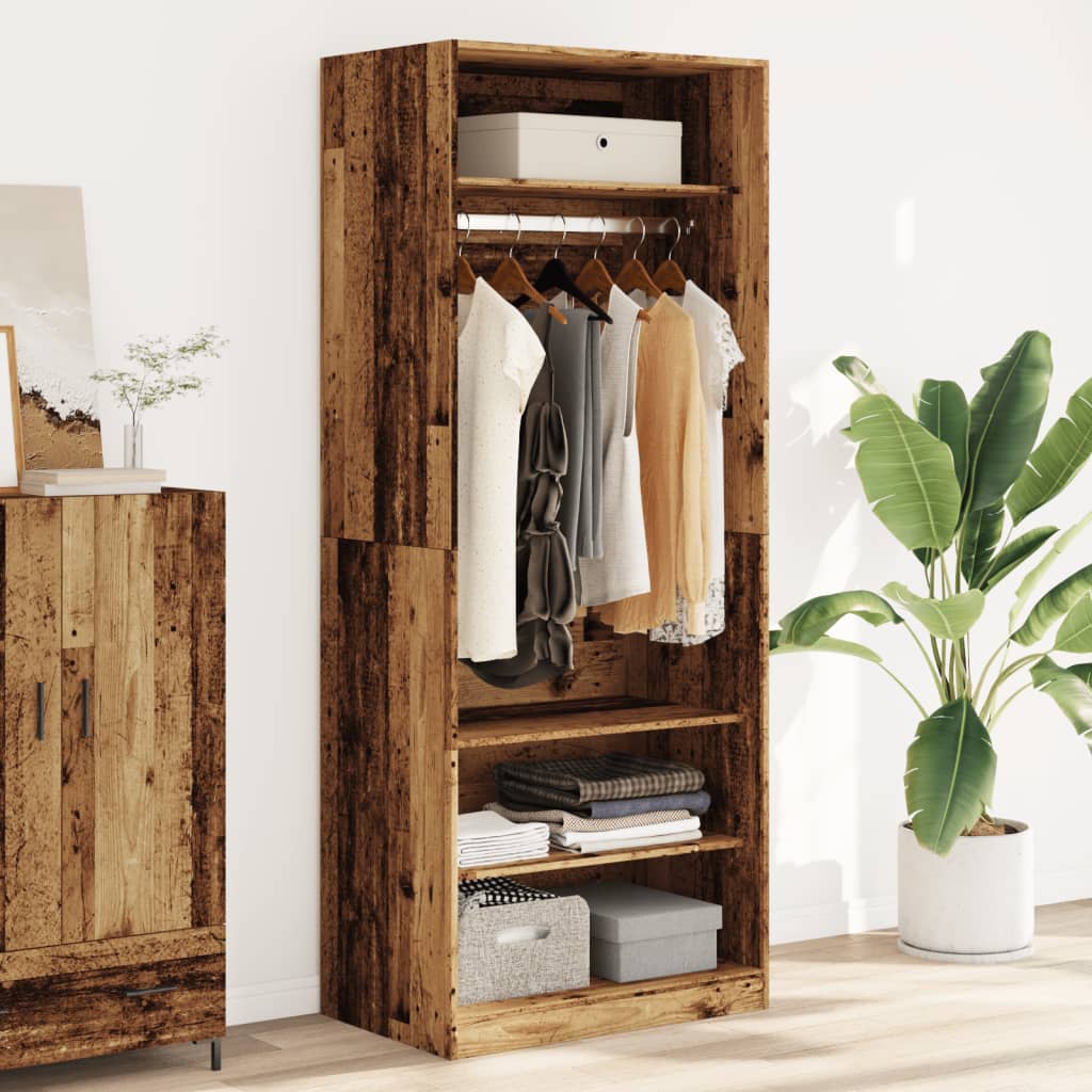 Kledingkast 80x50x200 cm bewerkt hout oud hout is nu te koop bij PeponiXL, paradijselijk wonen!