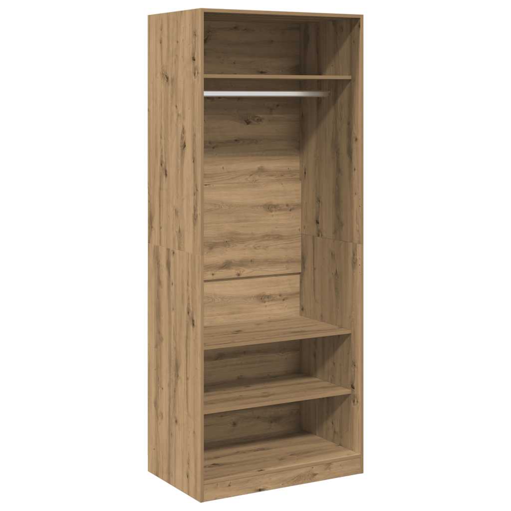 Kledingkast 80x50x200 cm bewerkt hout artisanaal eikenkleur is nu te koop bij PeponiXL, paradijselijk wonen!
