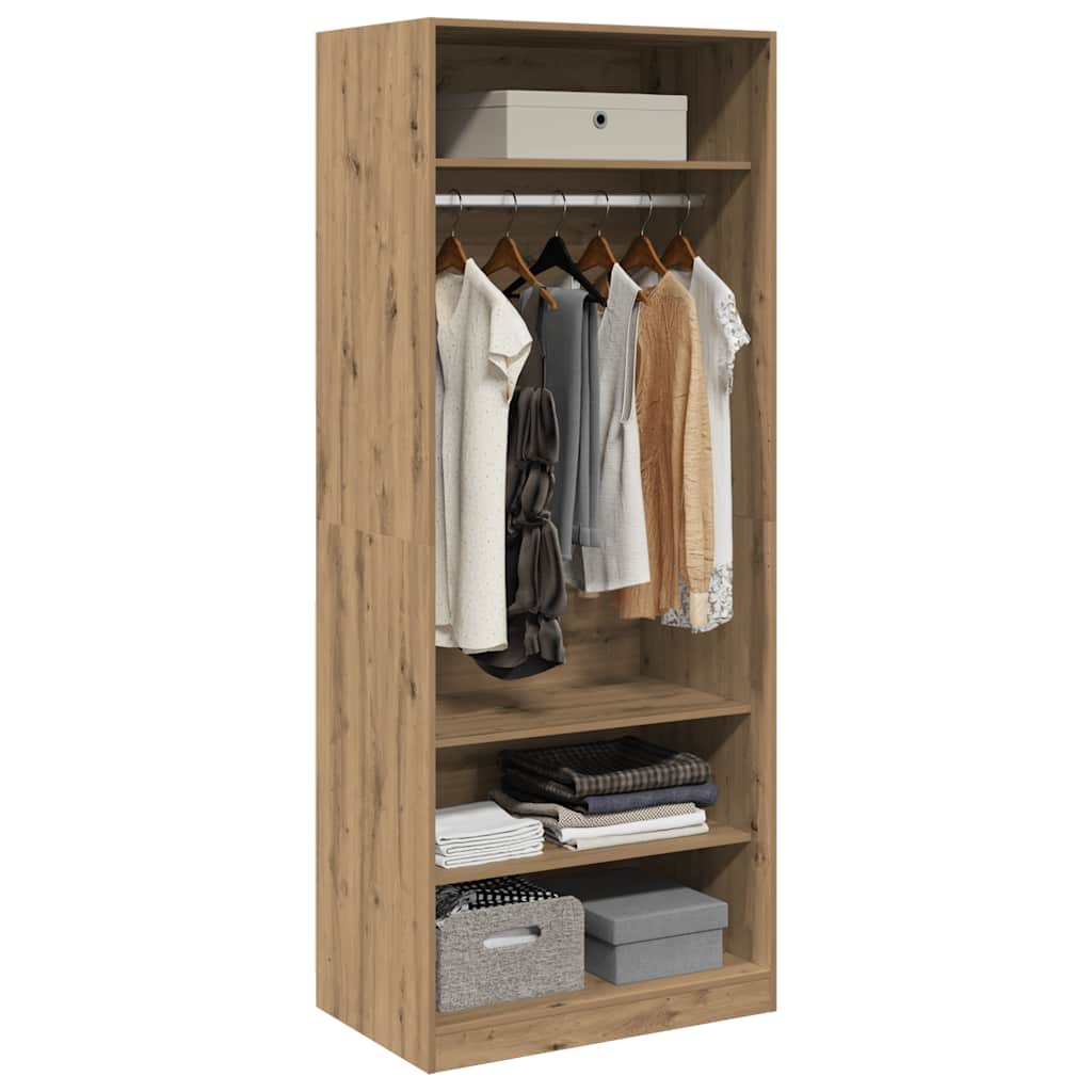 Kledingkast 80x50x200 cm bewerkt hout artisanaal eikenkleur is nu te koop bij PeponiXL, paradijselijk wonen!