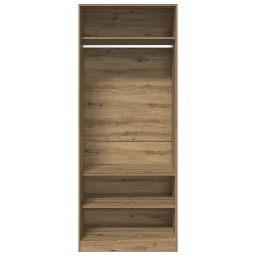 Kledingkast 80x50x200 cm bewerkt hout artisanaal eikenkleur is nu te koop bij PeponiXL, paradijselijk wonen!