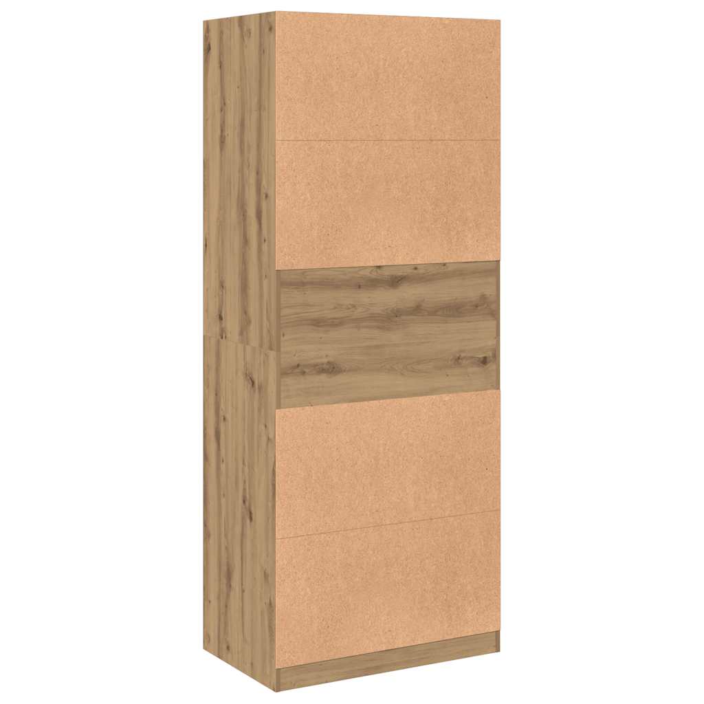 Kledingkast 80x50x200 cm bewerkt hout artisanaal eikenkleur is nu te koop bij PeponiXL, paradijselijk wonen!