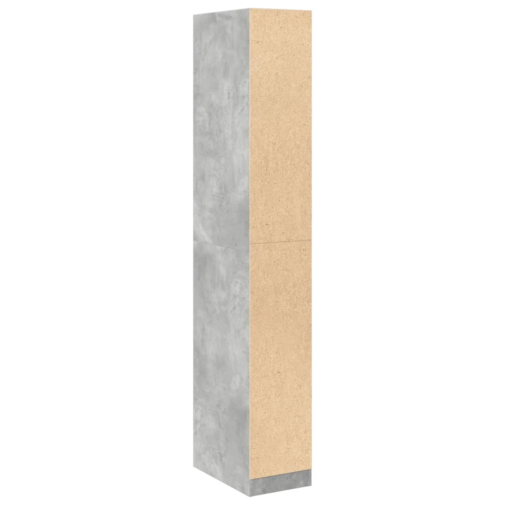 Kledingkast 30x50x200 cm bewerkt hout betongrijs is nu te koop bij PeponiXL, paradijselijk wonen!