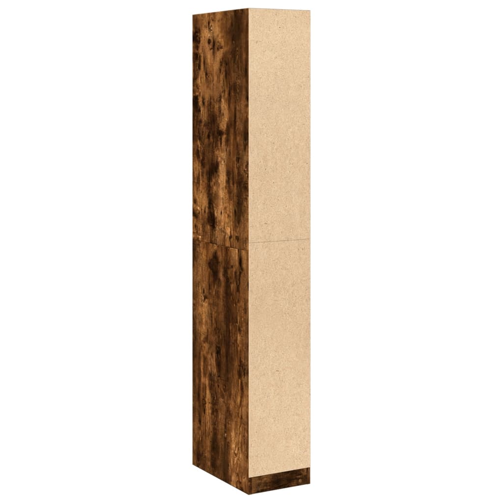 Kledingkast 30x50x200 cm bewerkt hout gerookt eikenkleurig is nu te koop bij PeponiXL, paradijselijk wonen!
