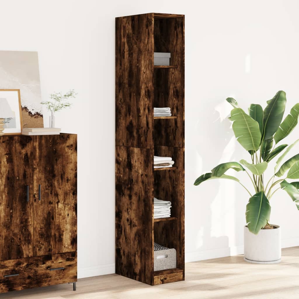 Kledingkast 30x50x200 cm bewerkt hout gerookt eikenkleurig is nu te koop bij PeponiXL, paradijselijk wonen!