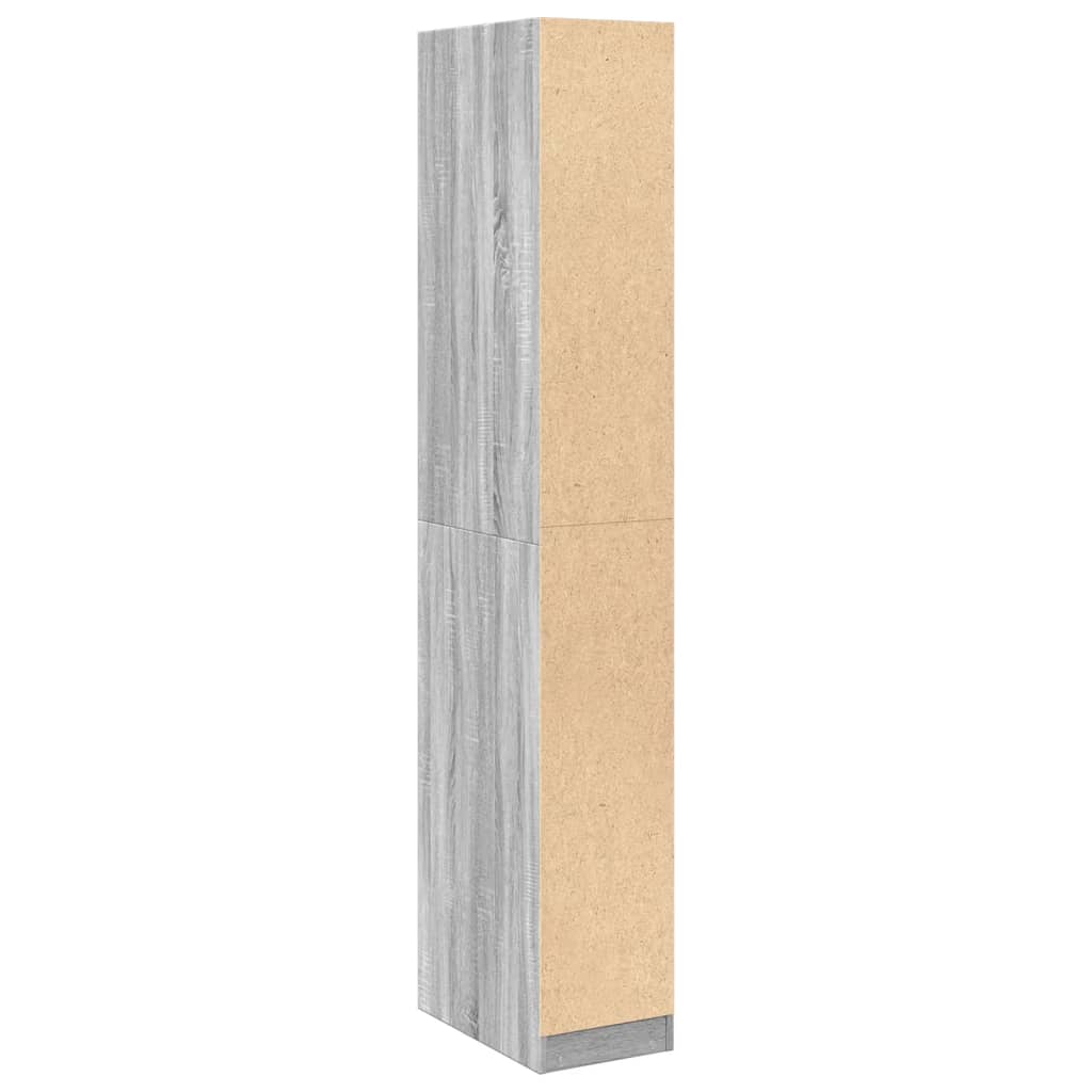 Kledingkast 30x50x200 cm bewerkt hout grijs sonoma eikenkleur is nu te koop bij PeponiXL, paradijselijk wonen!
