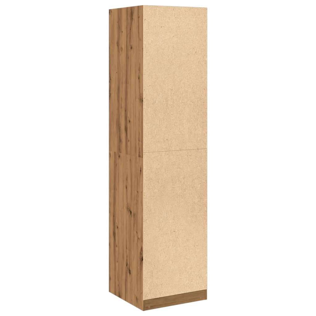 Kledingkast 50x50x200 cm bewerkt hout artisanaal eikenkleurig is nu te koop bij PeponiXL, paradijselijk wonen!