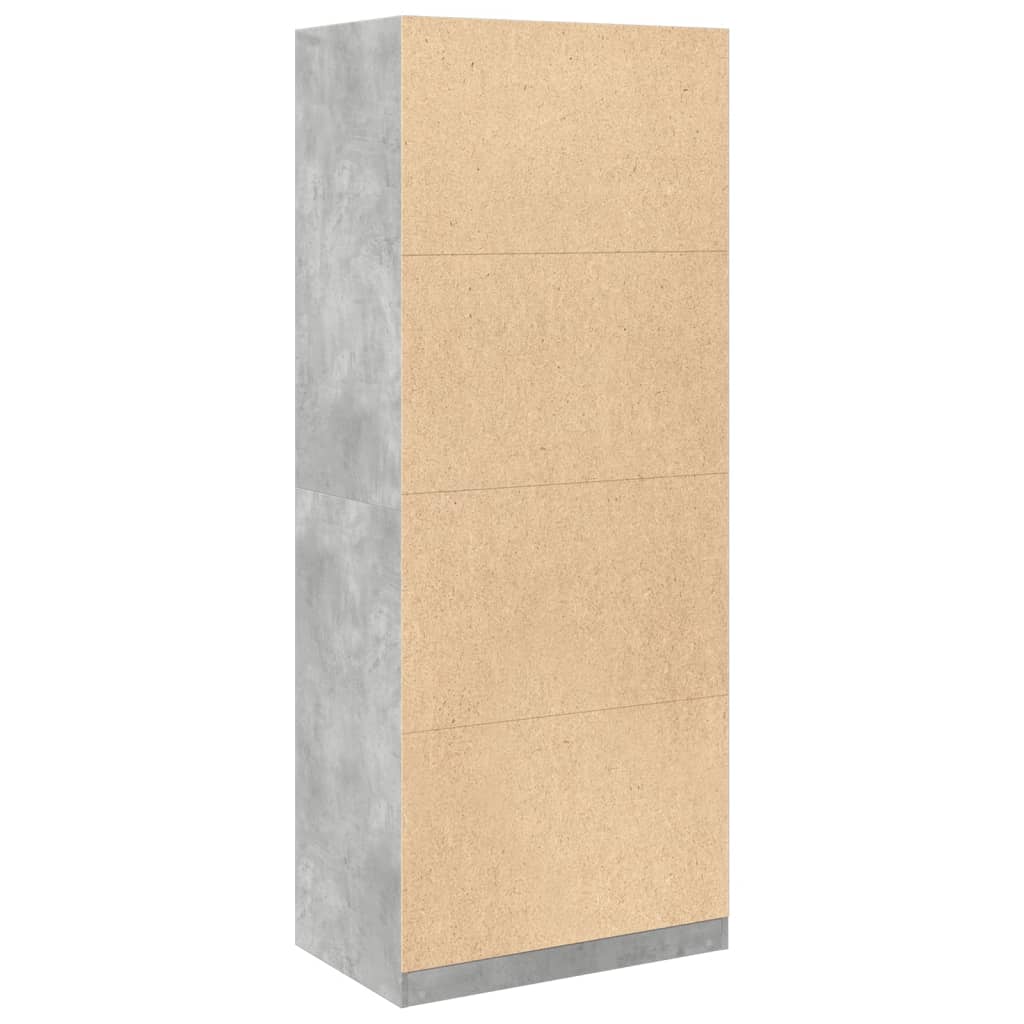 Kledingkast 80x50x200 cm bewerkt hout betongrijs is nu te koop bij PeponiXL, paradijselijk wonen!