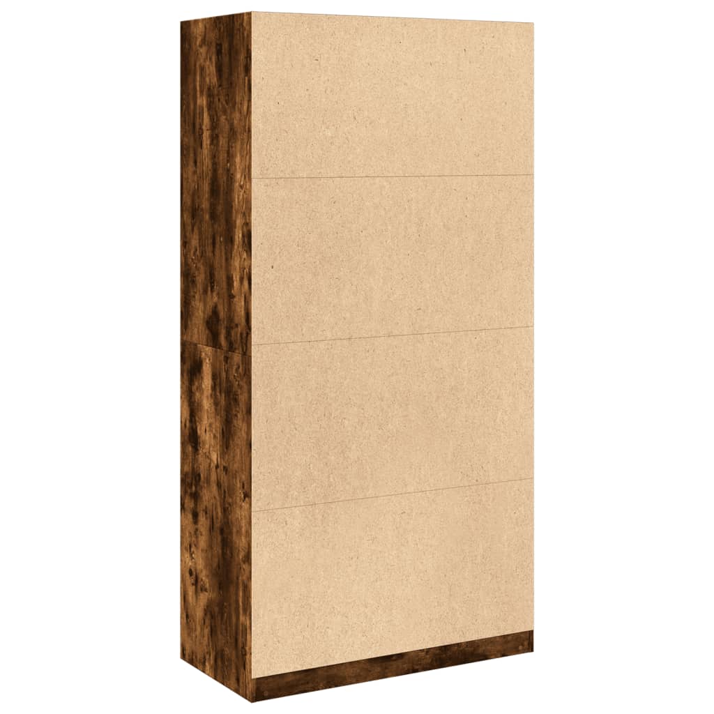Kledingkast 100x50x200 cm bewerkt hout gerookt eikenkleurig is nu te koop bij PeponiXL, paradijselijk wonen!
