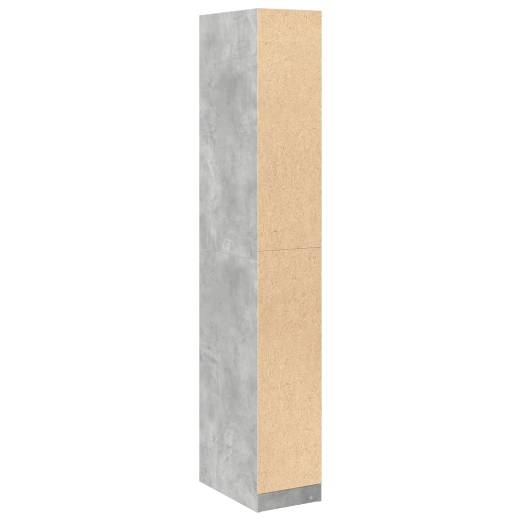 Kledingkast 30x50x200 cm bewerkt hout betongrijs is nu te koop bij PeponiXL, paradijselijk wonen!