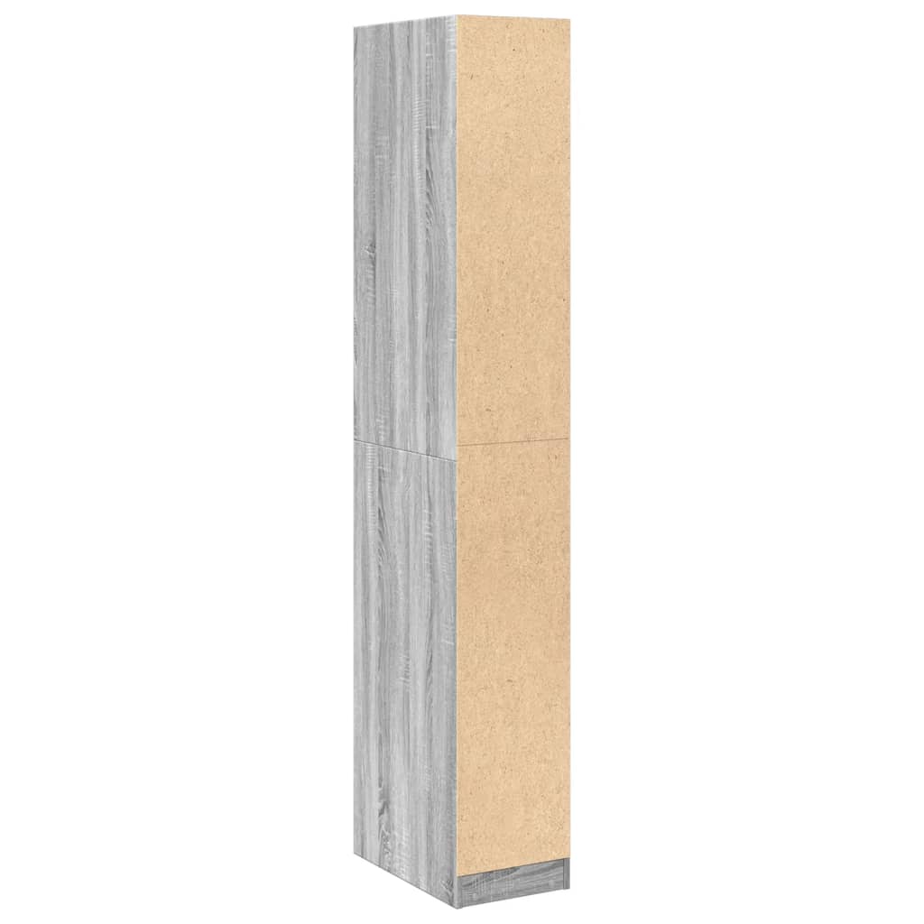 Kledingkast 30x50x200 cm bewerkt hout grijs sonoma eikenkleur is nu te koop bij PeponiXL, paradijselijk wonen!