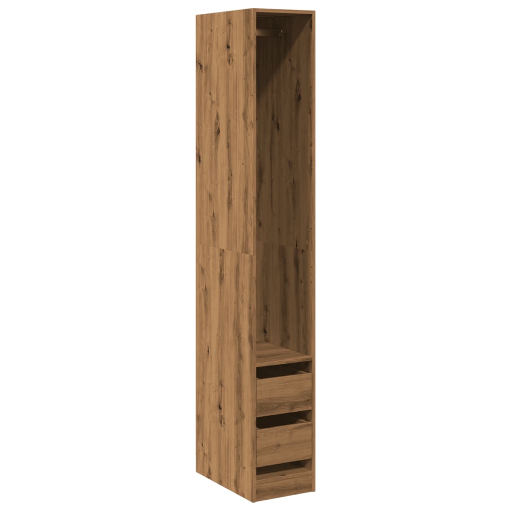 Kledingkast 30x50x200 cm bewerkt hout artisanaal eikenkleur is nu te koop bij PeponiXL, paradijselijk wonen!