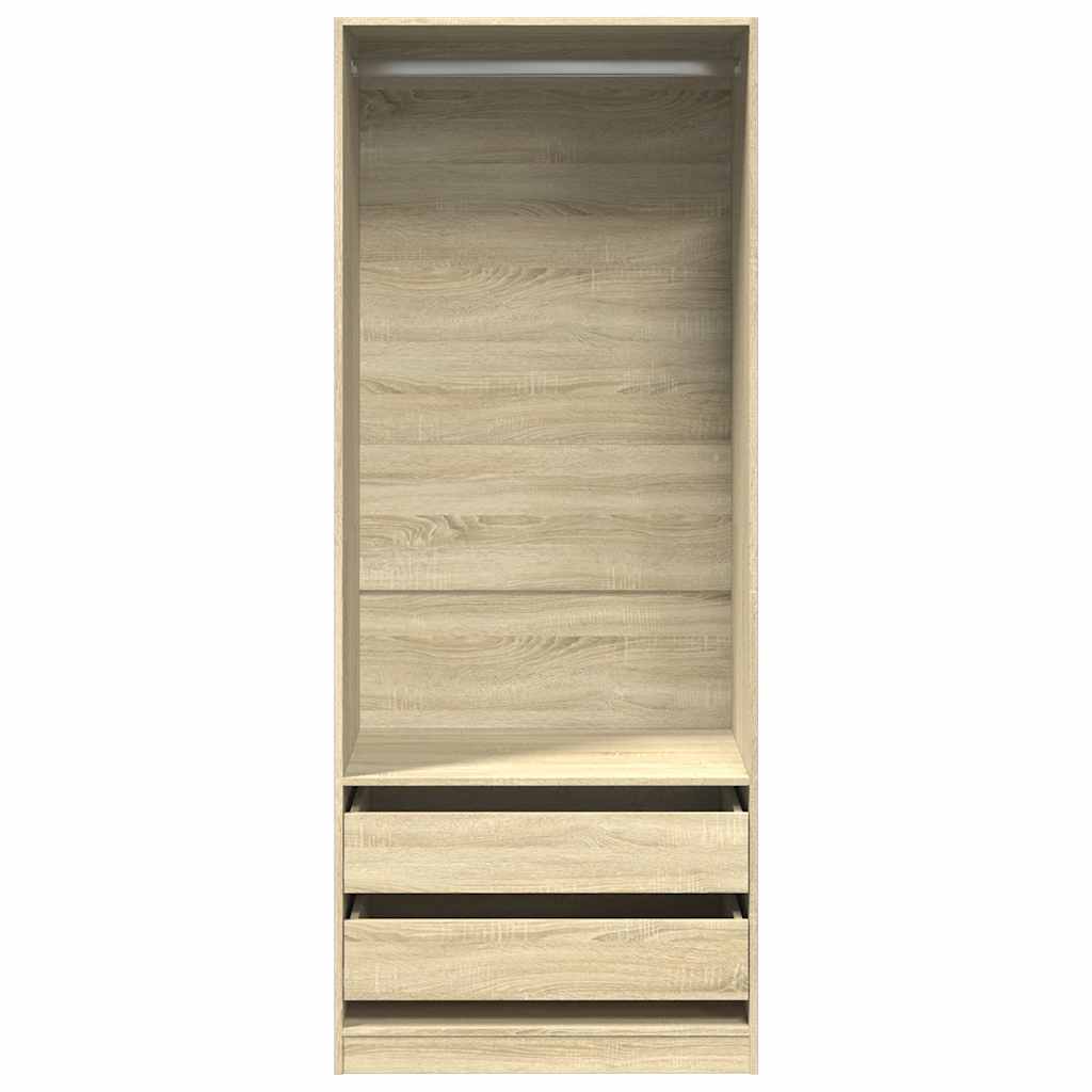 Kledingkast 80x50x200 cm bewerkt hout sonoma eikenkleurig is nu te koop bij PeponiXL, paradijselijk wonen!