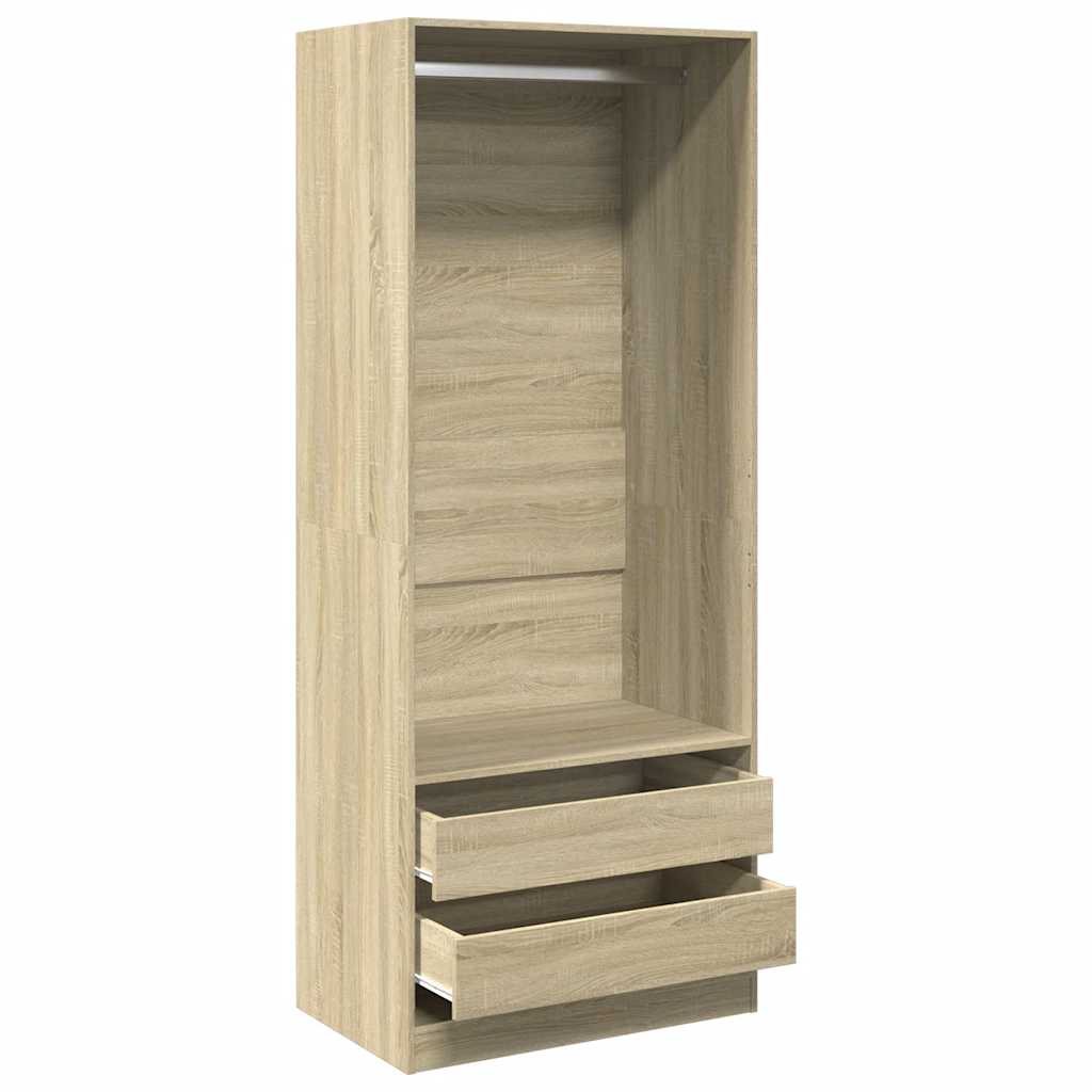 Kledingkast 80x50x200 cm bewerkt hout sonoma eikenkleurig is nu te koop bij PeponiXL, paradijselijk wonen!