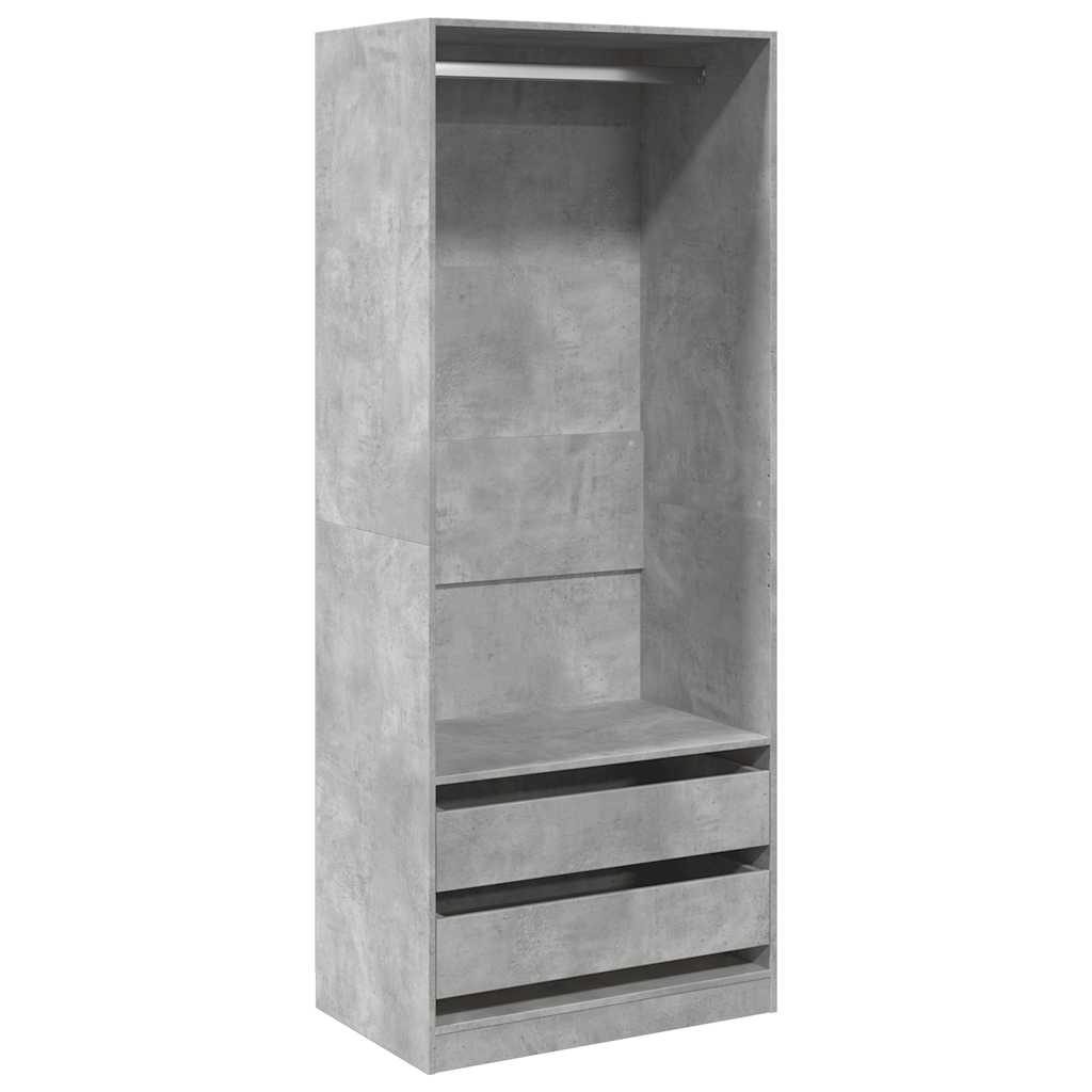 Kledingkast 80x50x200 cm bewerkt hout betongrijs is nu te koop bij PeponiXL, paradijselijk wonen!