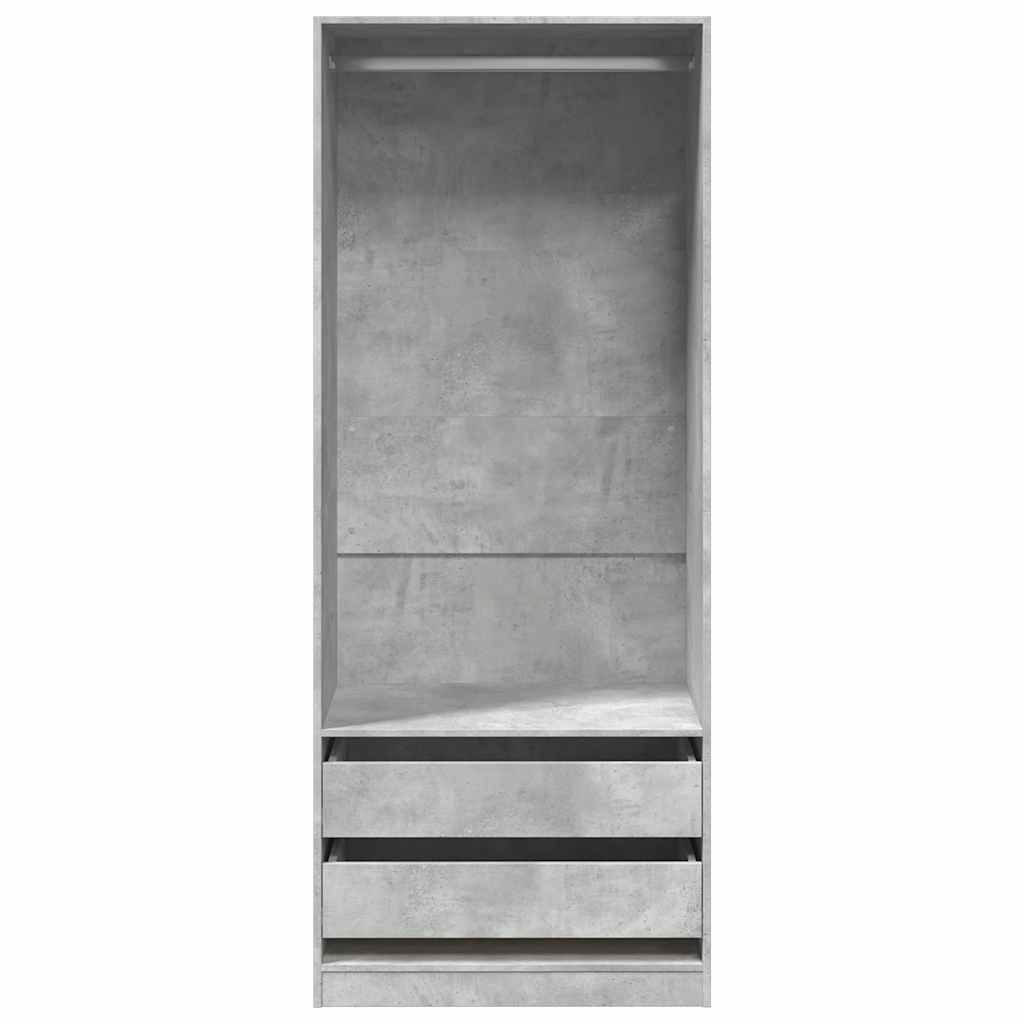 Kledingkast 80x50x200 cm bewerkt hout betongrijs is nu te koop bij PeponiXL, paradijselijk wonen!