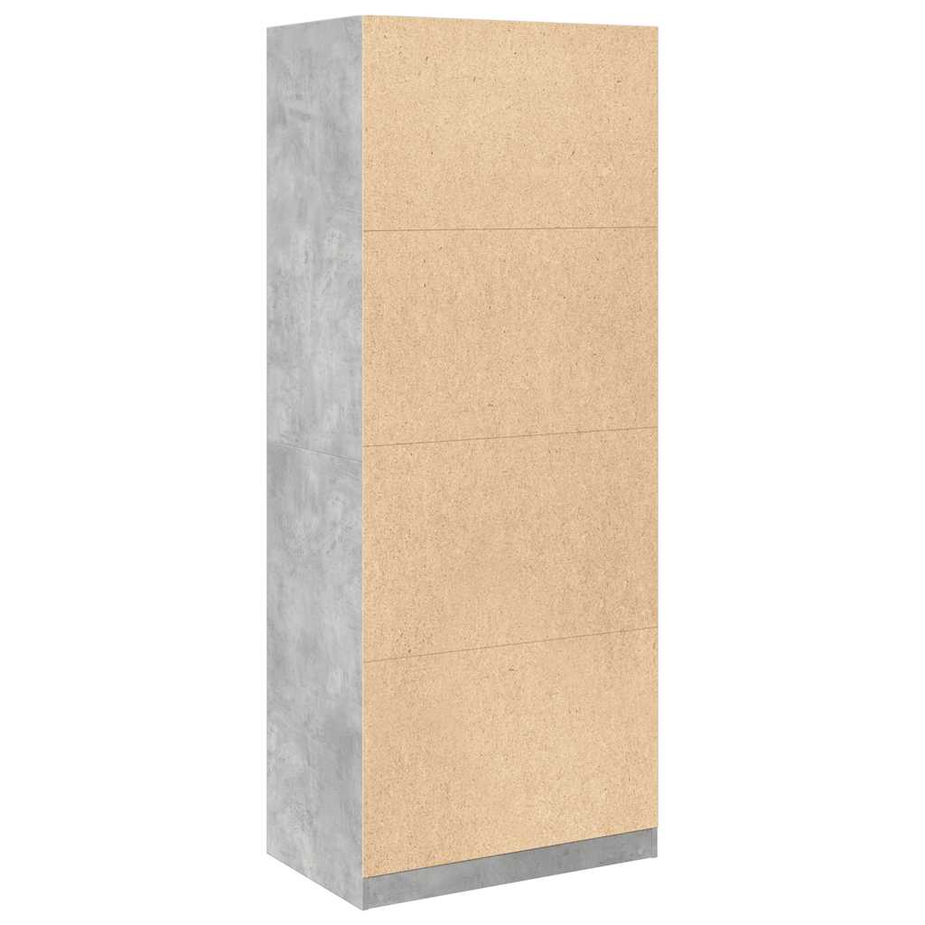 Kledingkast 80x50x200 cm bewerkt hout betongrijs is nu te koop bij PeponiXL, paradijselijk wonen!