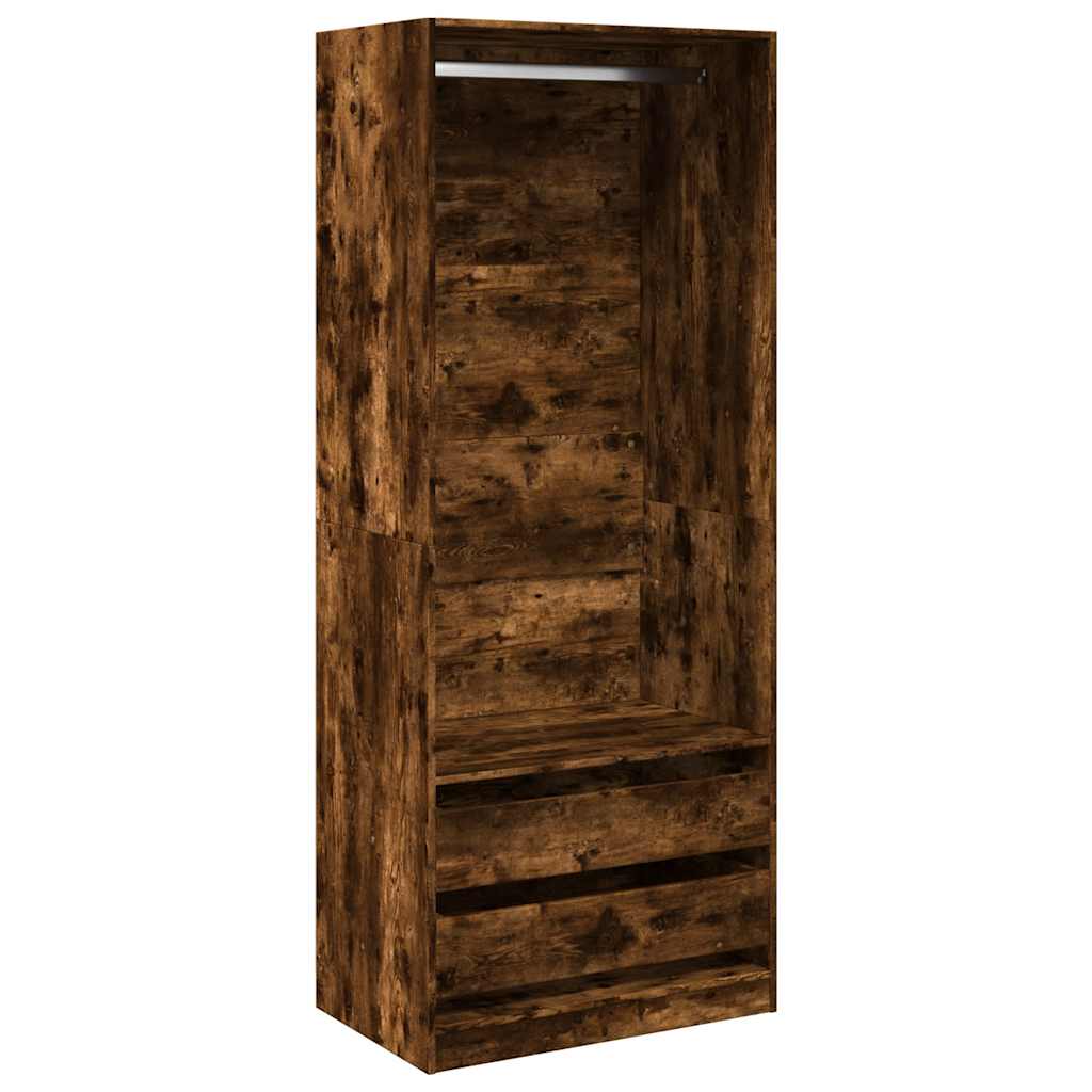 Kledingkast 80x50x200 cm bewerkt hout gerookt eikenkleurig is nu te koop bij PeponiXL, paradijselijk wonen!