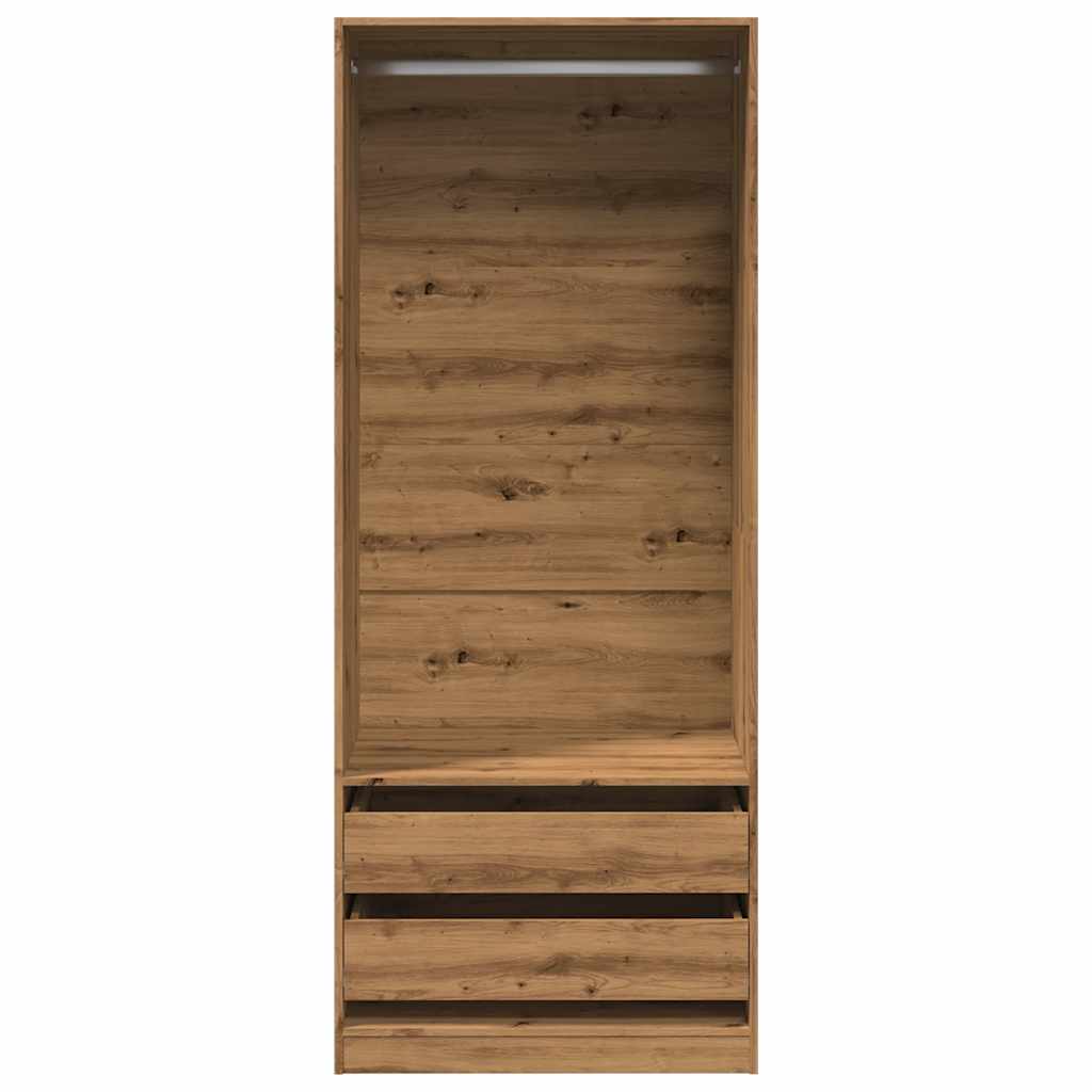 Kledingkast 80x50x200 cm bewerkt hout artisanaal eikenkleur is nu te koop bij PeponiXL, paradijselijk wonen!