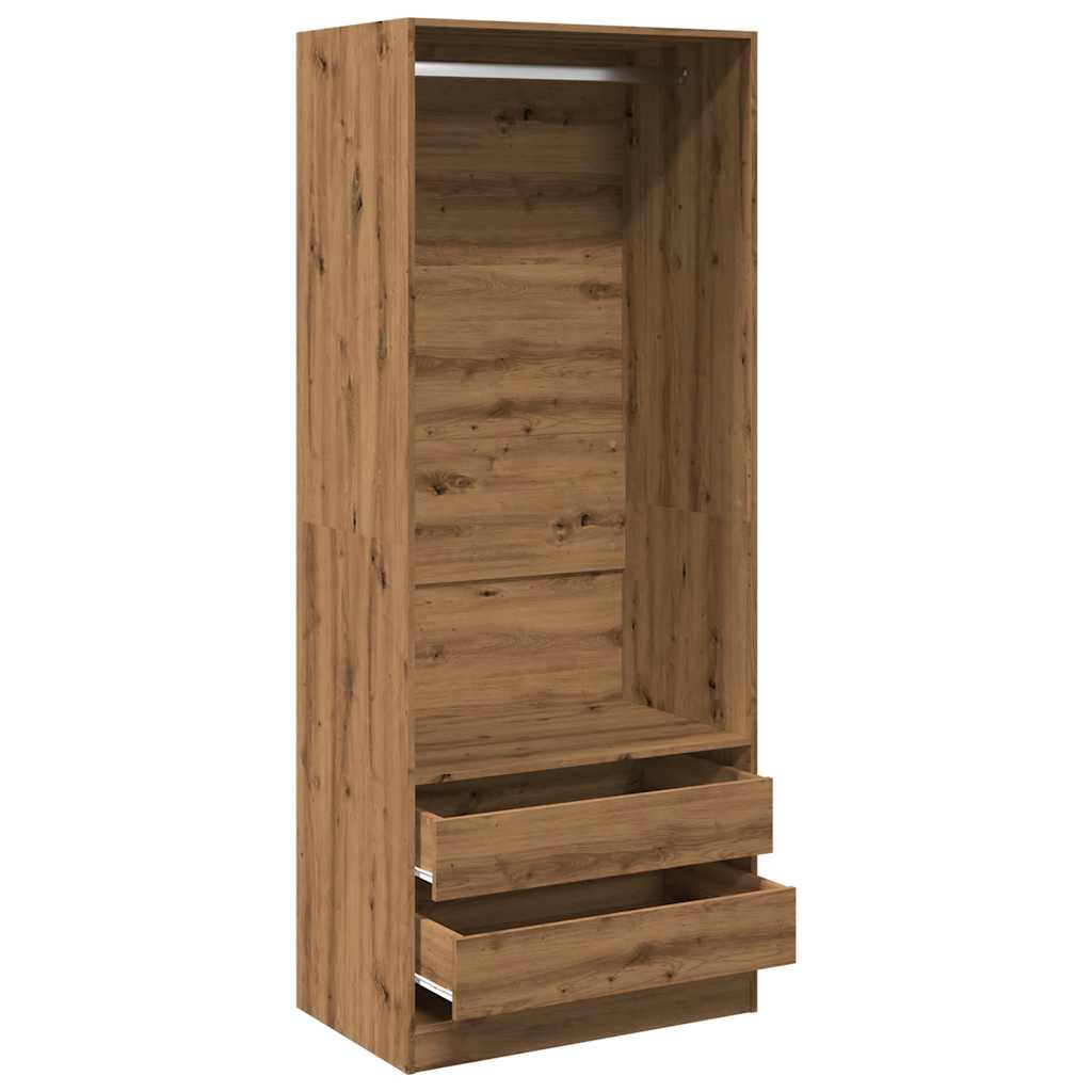 Kledingkast 80x50x200 cm bewerkt hout artisanaal eikenkleur is nu te koop bij PeponiXL, paradijselijk wonen!
