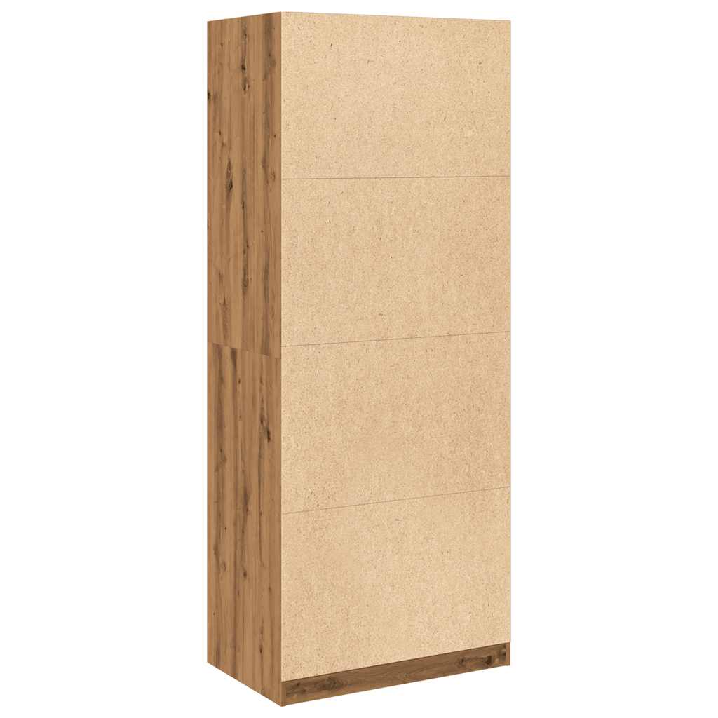 Kledingkast 80x50x200 cm bewerkt hout artisanaal eikenkleur is nu te koop bij PeponiXL, paradijselijk wonen!