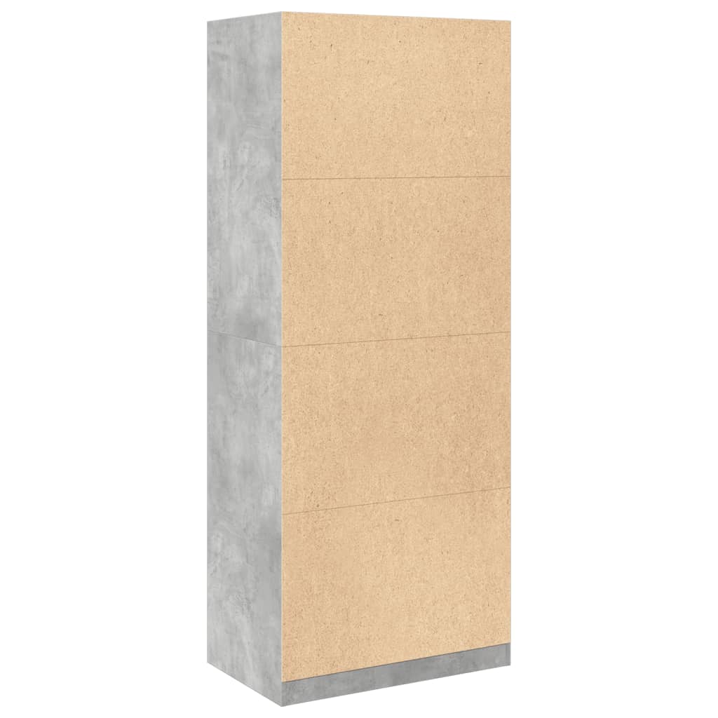 Kledingkast 80x50x200 cm bewerkt hout betongrijs is nu te koop bij PeponiXL, paradijselijk wonen!