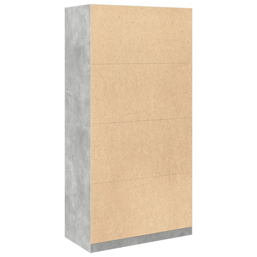Kledingkast 100x50x200 cm bewerkt hout betongrijs is nu te koop bij PeponiXL, paradijselijk wonen!