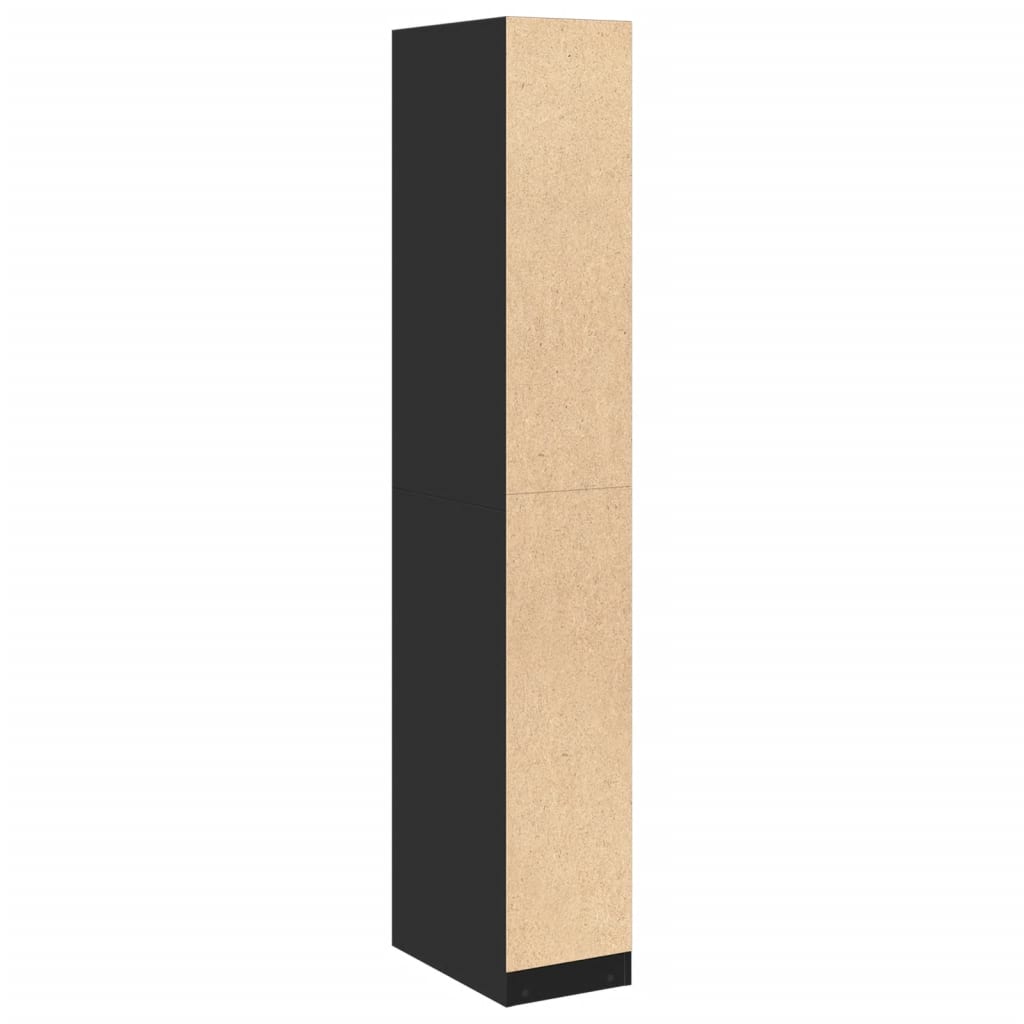 Kledingkast 30x50x200 cm bewerkt hout zwart is nu te koop bij PeponiXL, paradijselijk wonen!