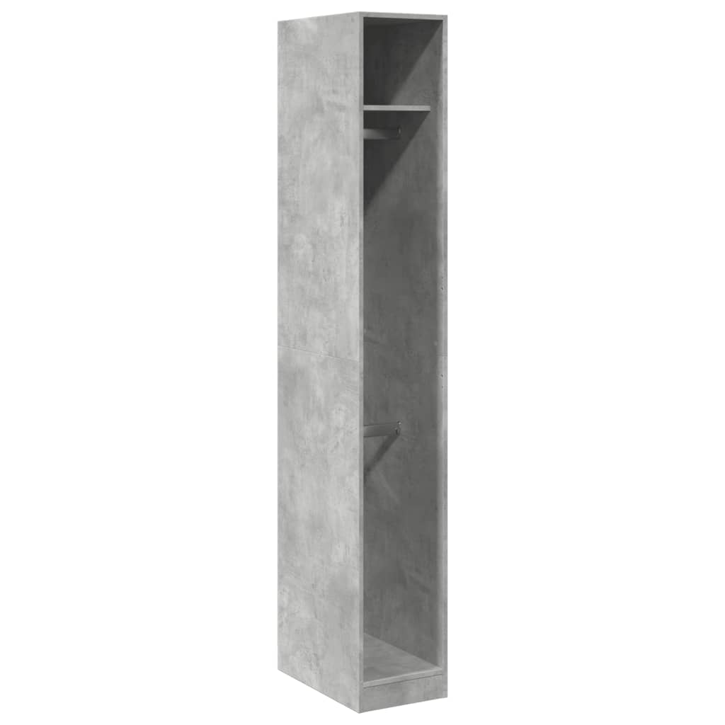 Kledingkast 30x50x200 cm bewerkt hout betongrijs is nu te koop bij PeponiXL, paradijselijk wonen!