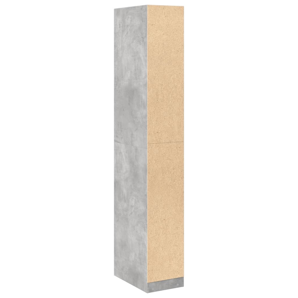 Kledingkast 30x50x200 cm bewerkt hout betongrijs is nu te koop bij PeponiXL, paradijselijk wonen!