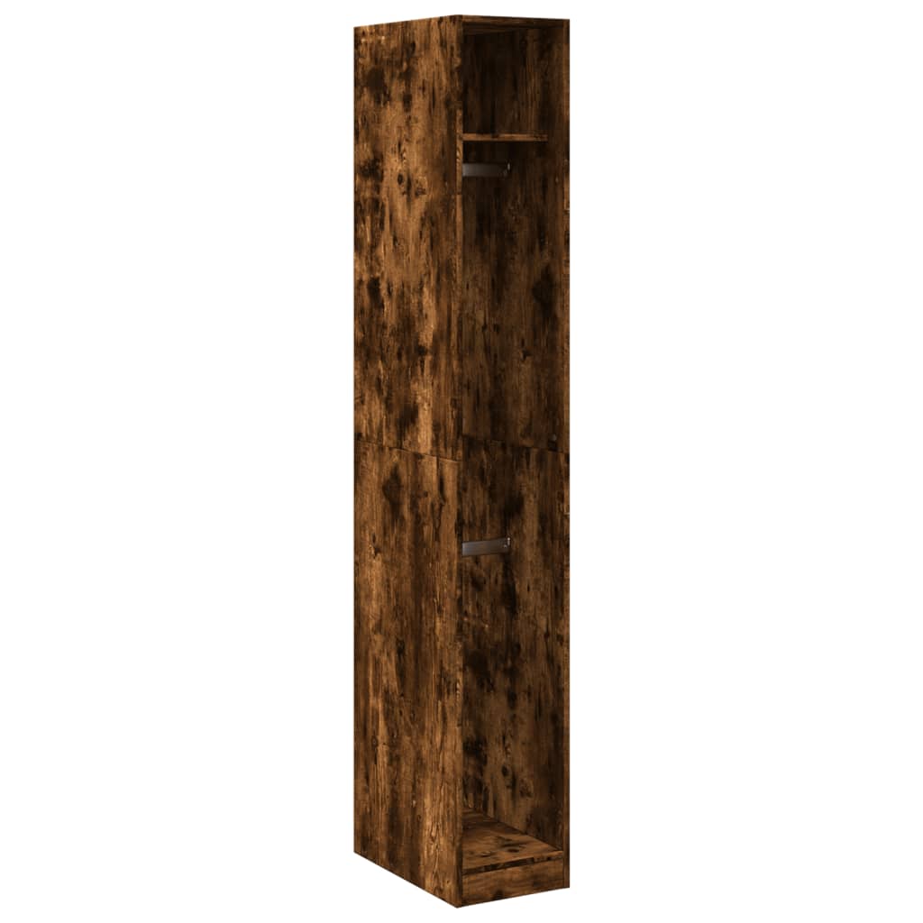 Kledingkast 30x50x200 cm bewerkt hout gerookt eikenkleurig is nu te koop bij PeponiXL, paradijselijk wonen!
