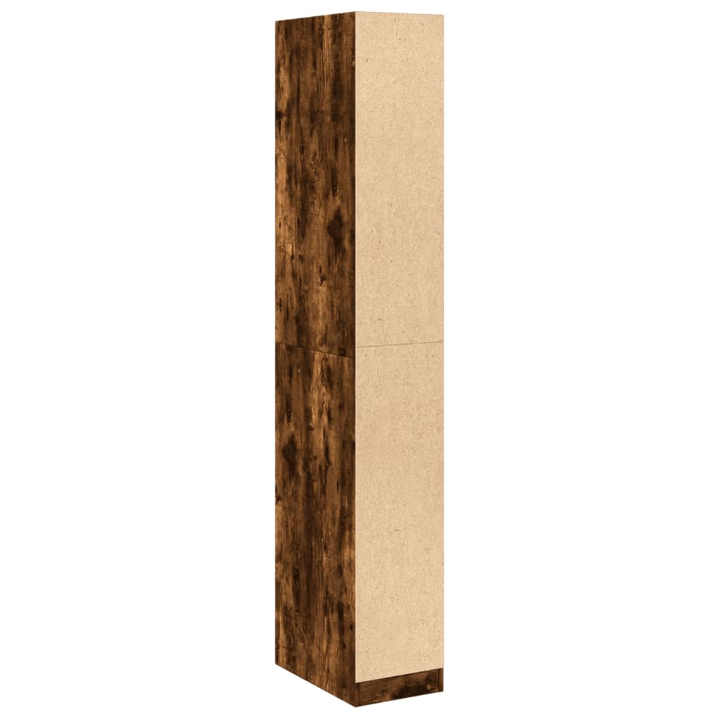Kledingkast 30x50x200 cm bewerkt hout gerookt eikenkleurig is nu te koop bij PeponiXL, paradijselijk wonen!