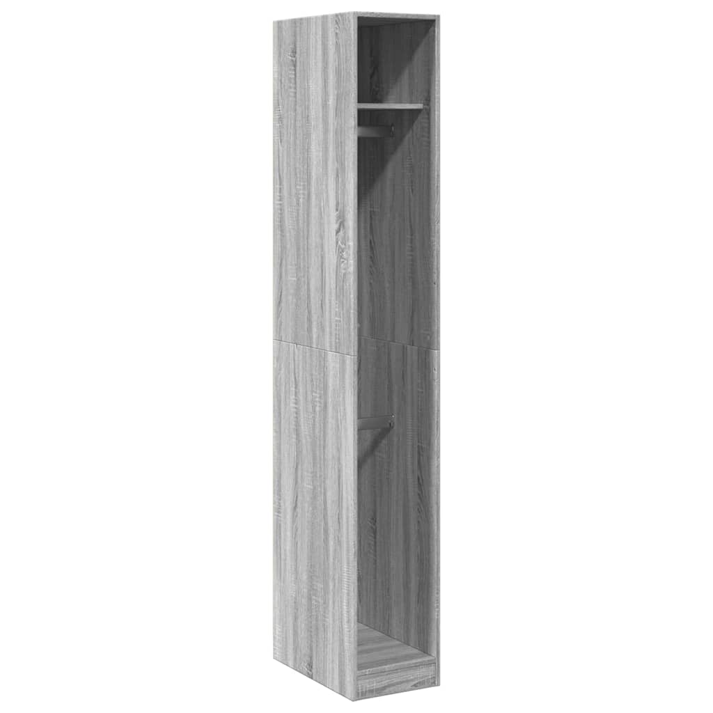 Kledingkast 30x50x200 cm bewerkt hout grijs sonoma eikenkleur is nu te koop bij PeponiXL, paradijselijk wonen!