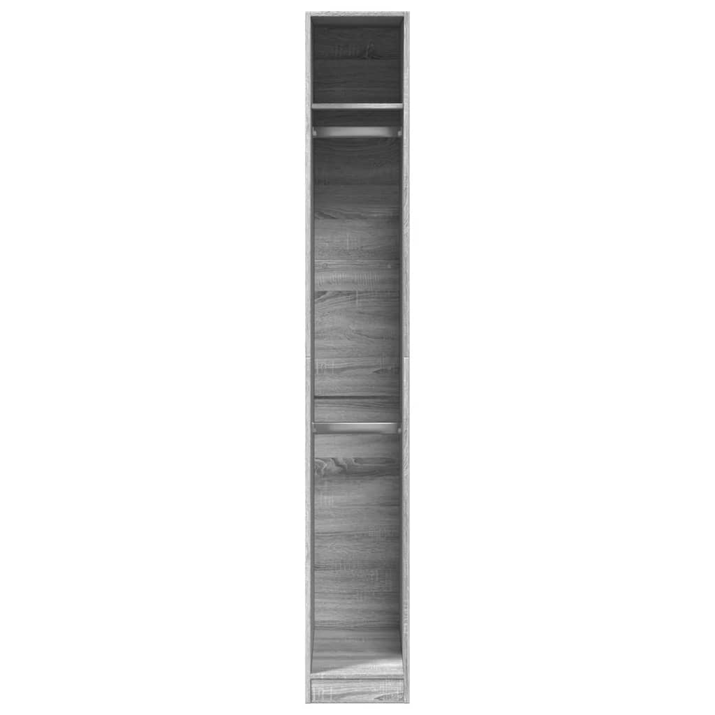 Kledingkast 30x50x200 cm bewerkt hout grijs sonoma eikenkleur is nu te koop bij PeponiXL, paradijselijk wonen!