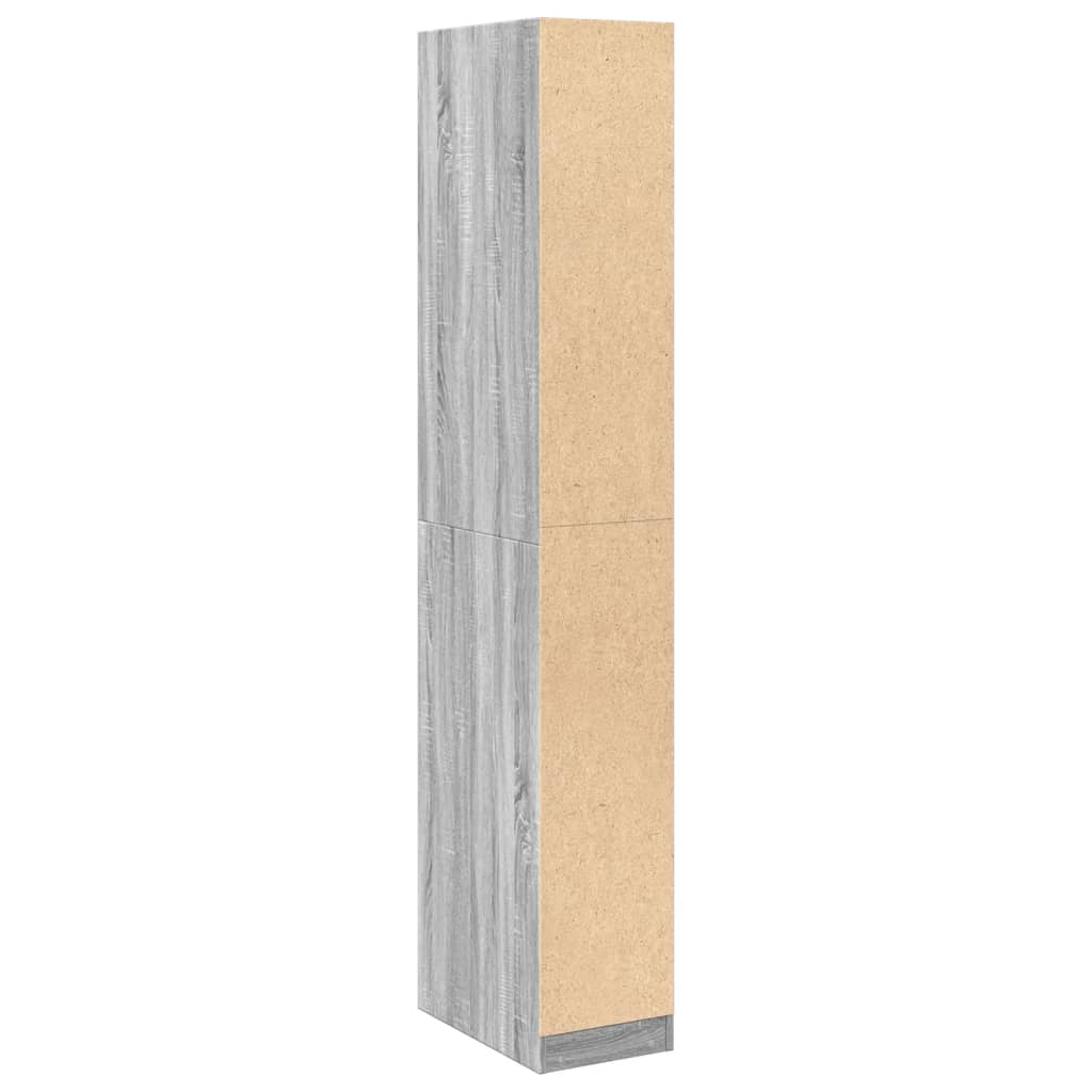 Kledingkast 30x50x200 cm bewerkt hout grijs sonoma eikenkleur is nu te koop bij PeponiXL, paradijselijk wonen!