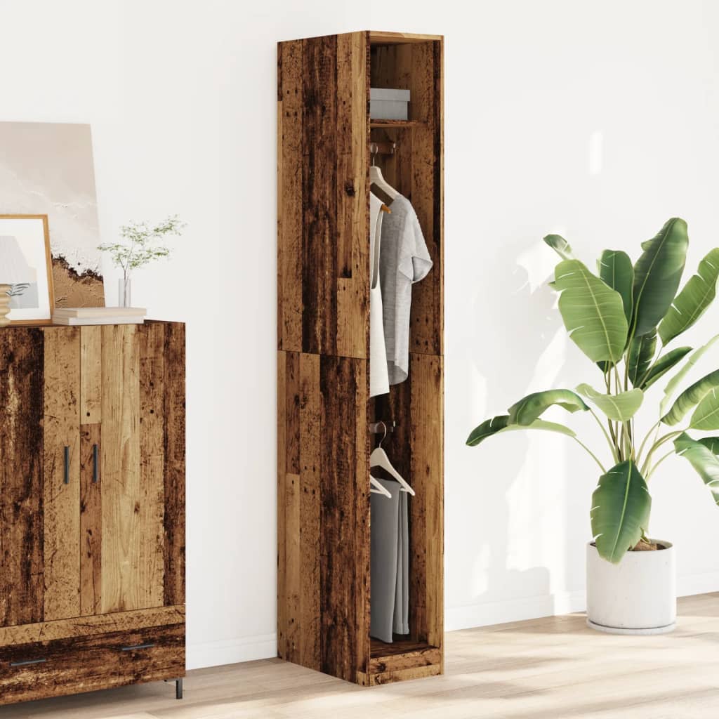 Kledingkast 30x50x200 cm bewerkt hout oud hout is nu te koop bij PeponiXL, paradijselijk wonen!