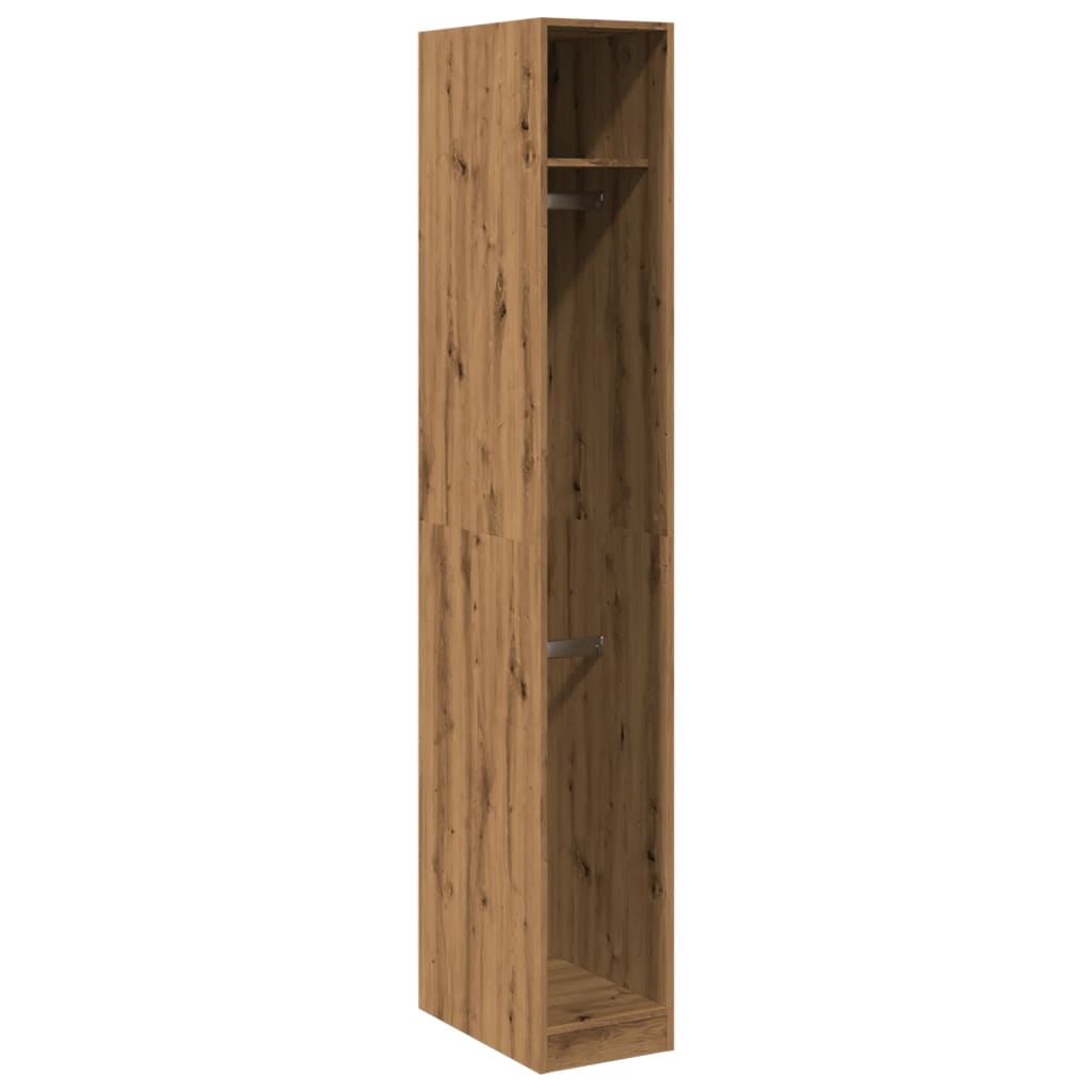 Kledingkast 30x50x200 cm bewerkt hout artisanaal eikenkleur is nu te koop bij PeponiXL, paradijselijk wonen!
