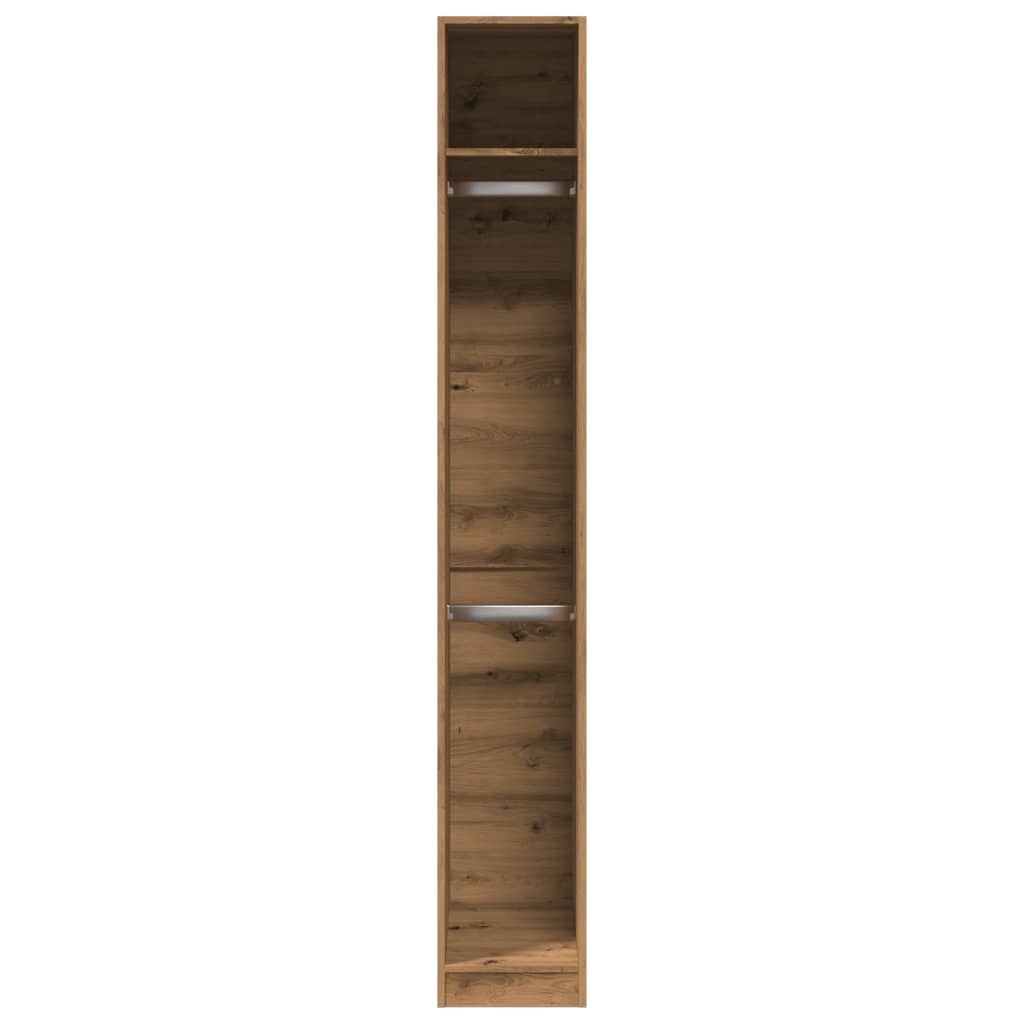Kledingkast 30x50x200 cm bewerkt hout artisanaal eikenkleur is nu te koop bij PeponiXL, paradijselijk wonen!