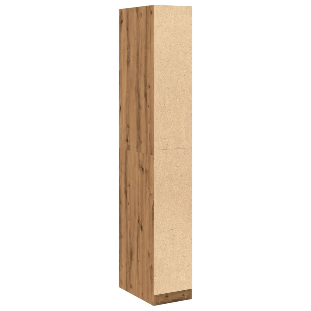 Kledingkast 30x50x200 cm bewerkt hout artisanaal eikenkleur is nu te koop bij PeponiXL, paradijselijk wonen!
