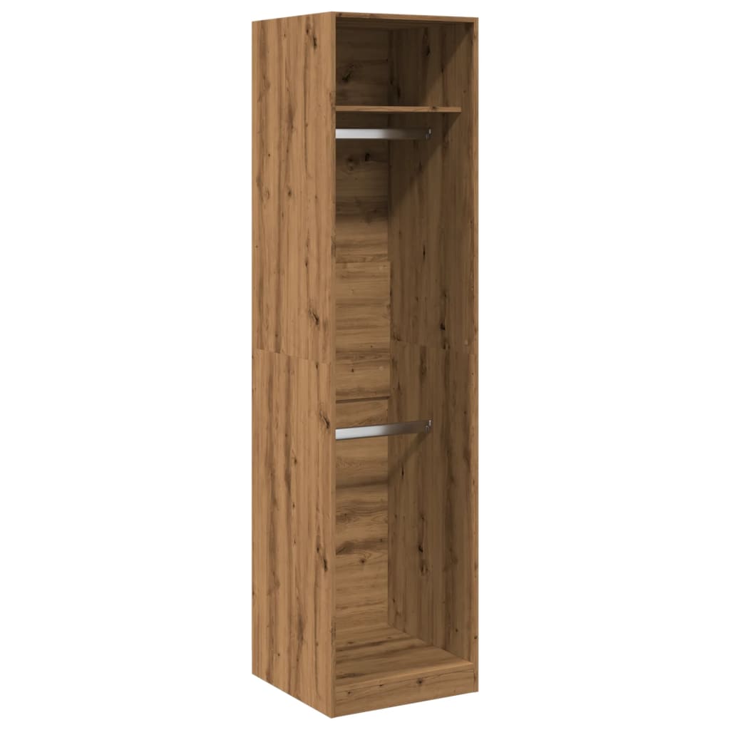 Kledingkast 50x50x200 cm bewerkt hout artisanaal eikenkleurig is nu te koop bij PeponiXL, paradijselijk wonen!