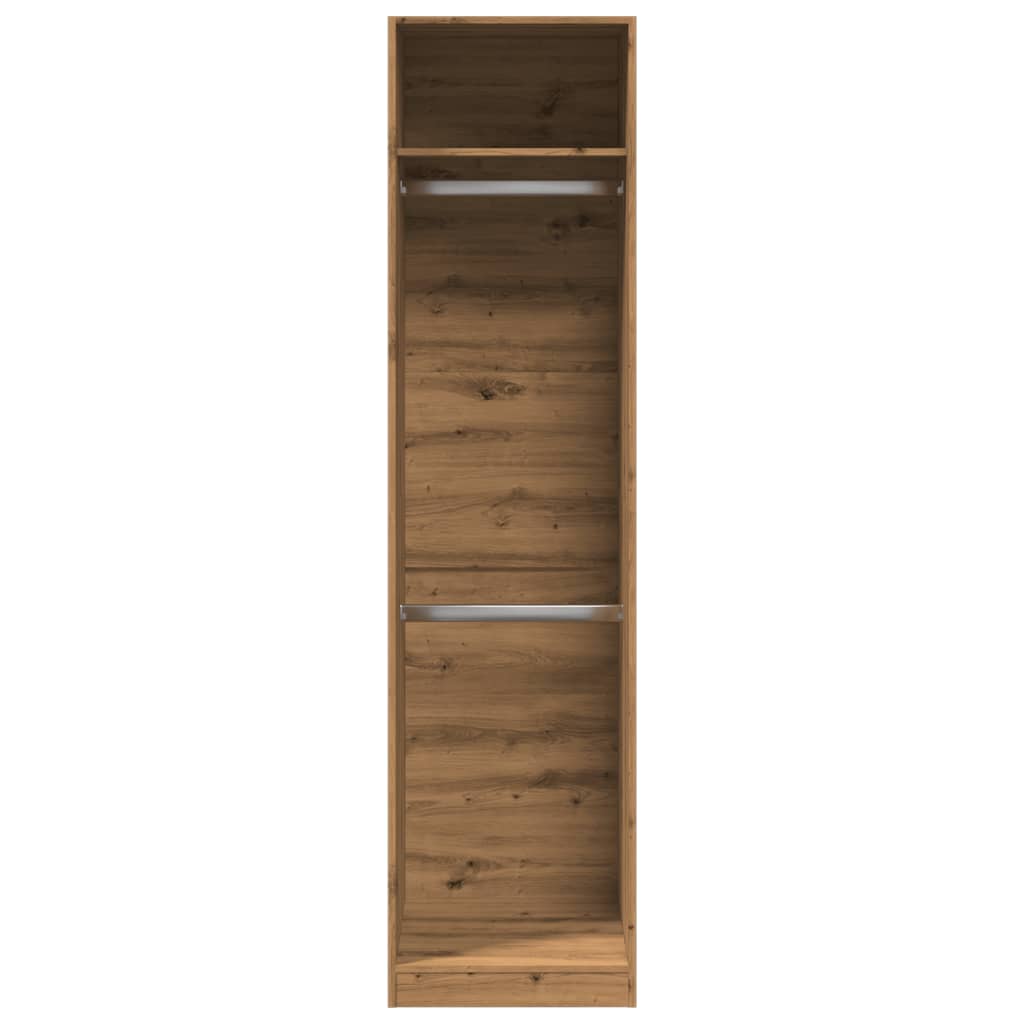 Kledingkast 50x50x200 cm bewerkt hout artisanaal eikenkleurig is nu te koop bij PeponiXL, paradijselijk wonen!