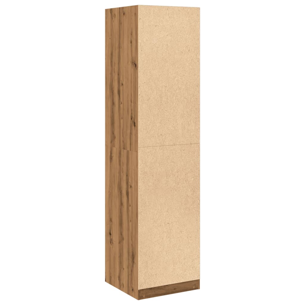 Kledingkast 50x50x200 cm bewerkt hout artisanaal eikenkleurig is nu te koop bij PeponiXL, paradijselijk wonen!