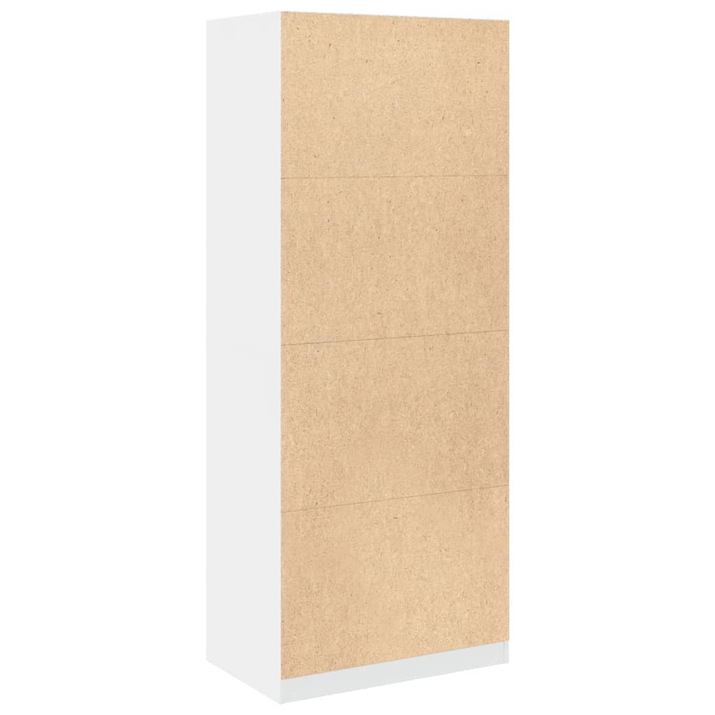 Kledingkast 80x50x200 cm bewerkt hout wit is nu te koop bij PeponiXL, paradijselijk wonen!