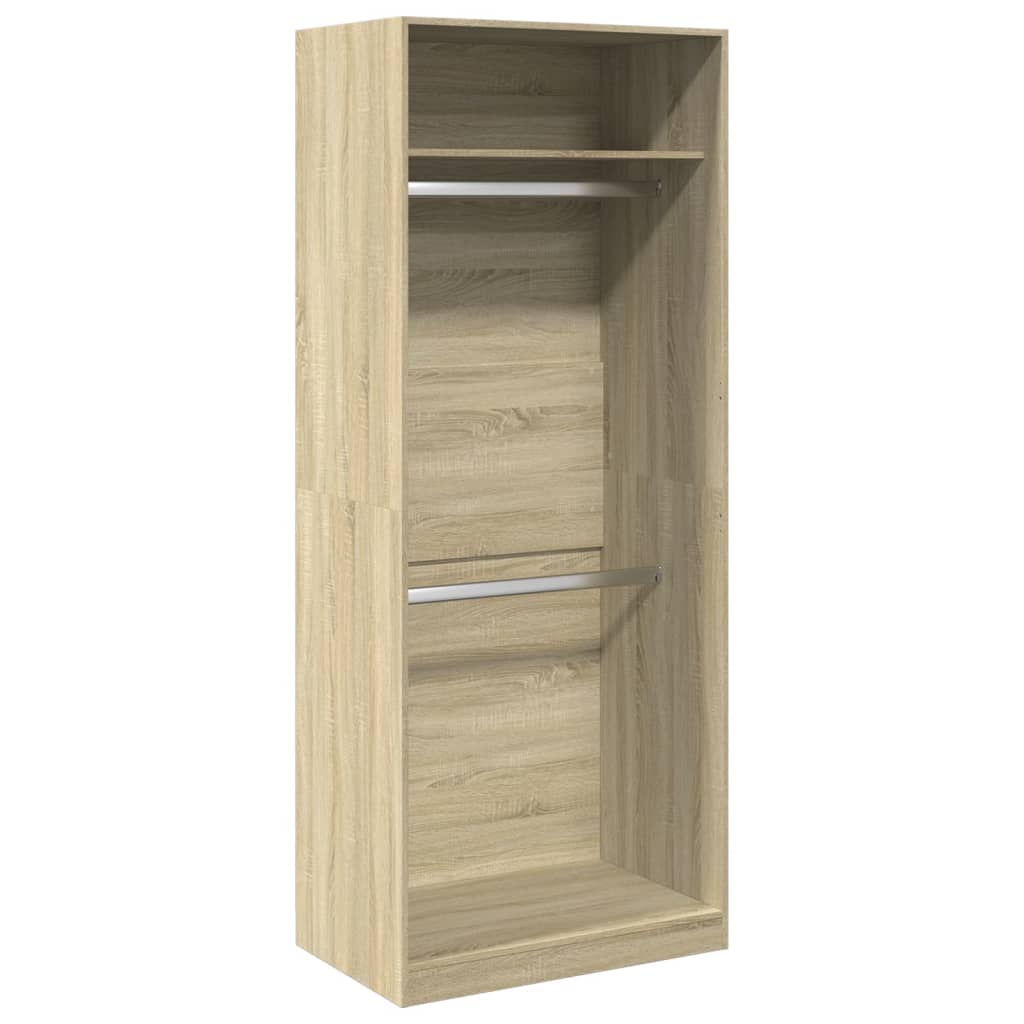 Kledingkast 80x50x200 cm bewerkt hout sonoma eikenkleurig is nu te koop bij PeponiXL, paradijselijk wonen!