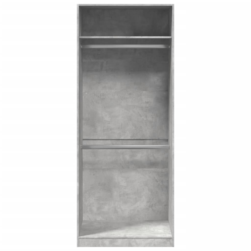 Kledingkast 80x50x200 cm bewerkt hout betongrijs is nu te koop bij PeponiXL, paradijselijk wonen!