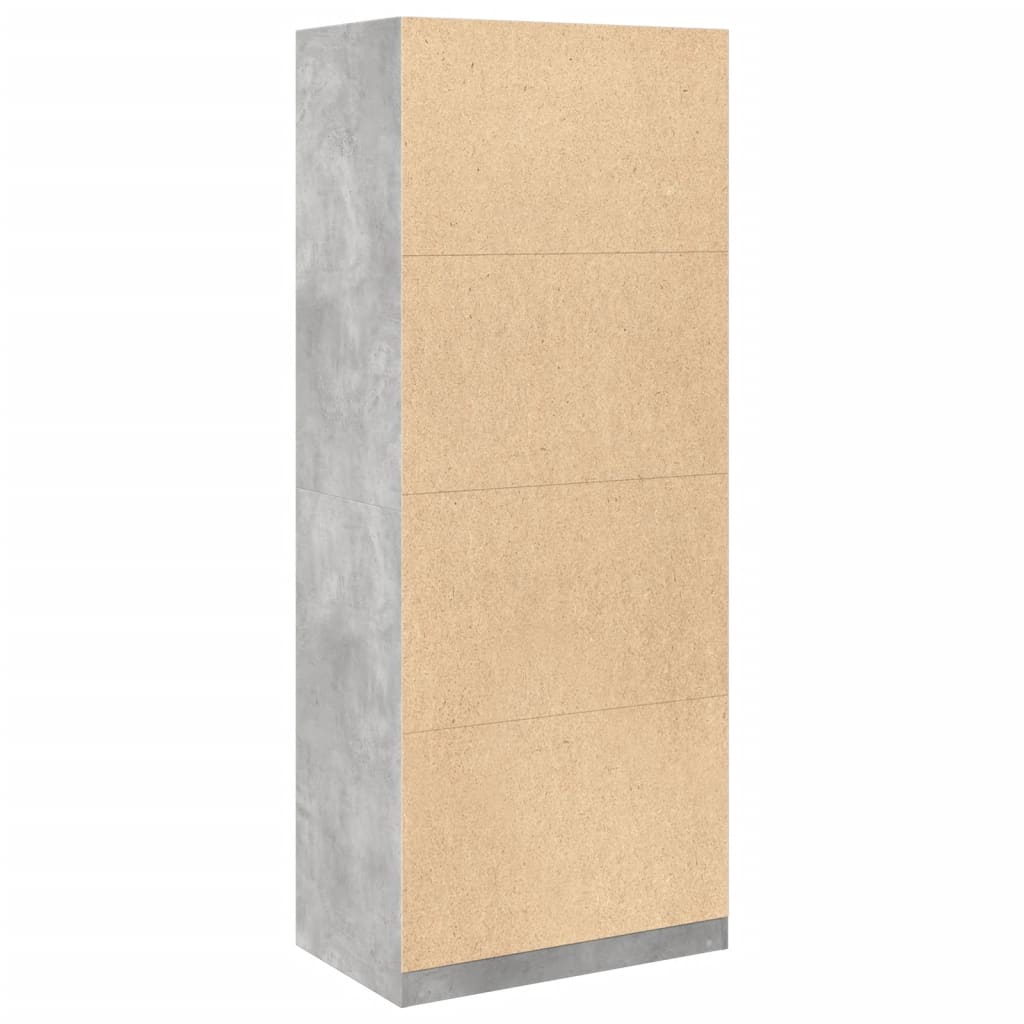 Kledingkast 80x50x200 cm bewerkt hout betongrijs is nu te koop bij PeponiXL, paradijselijk wonen!