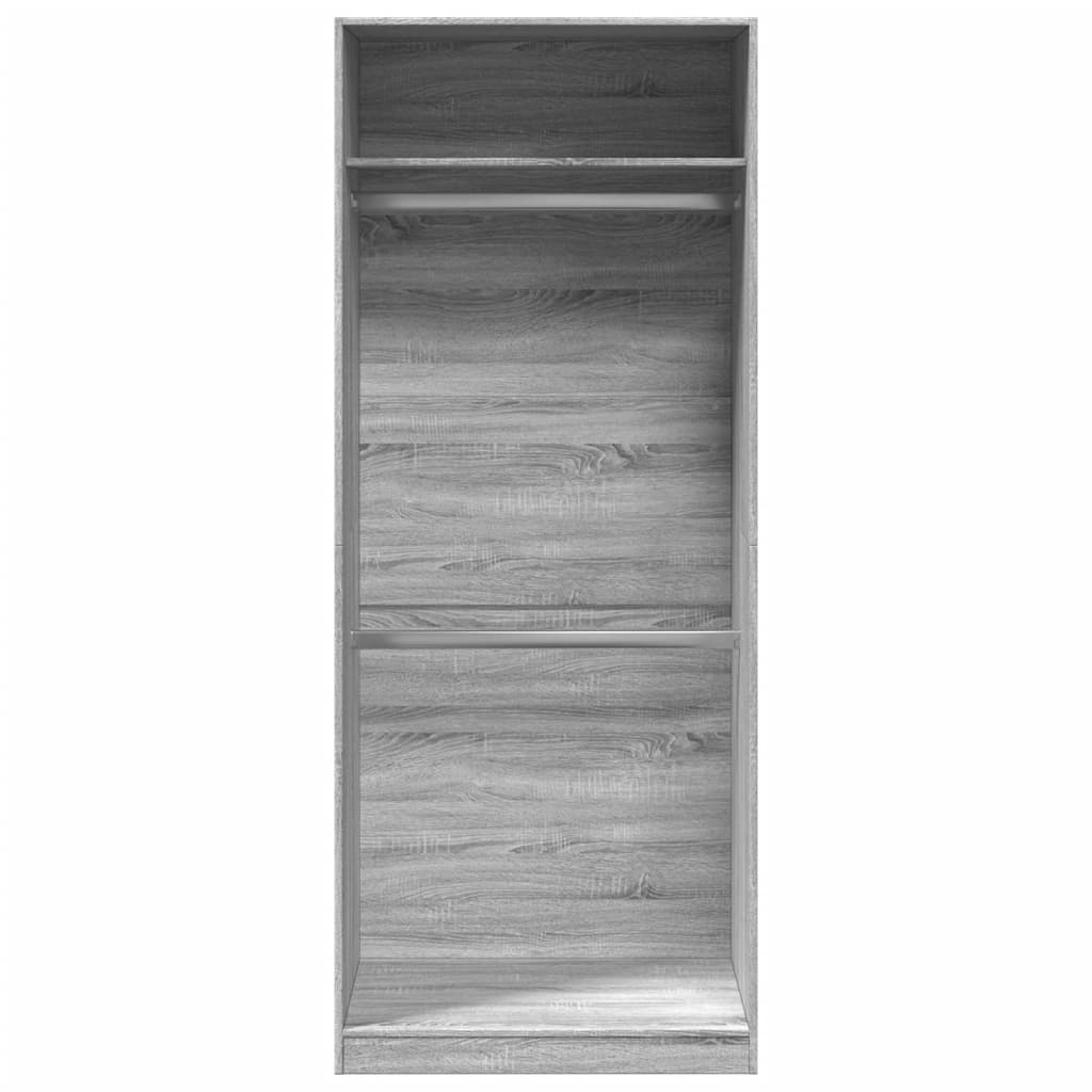Kledingkast 80x50x200 cm bewerkt hout grijs sonoma eikenkleur is nu te koop bij PeponiXL, paradijselijk wonen!